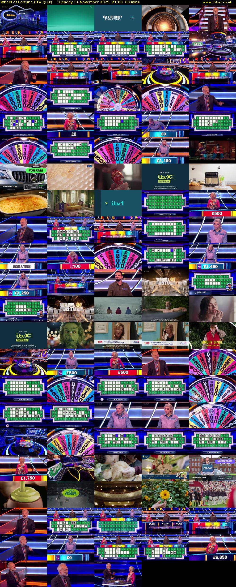 Wheel of Fortune (ITV Quiz) Tuesday 11 November 2025 21:00 - 22:00