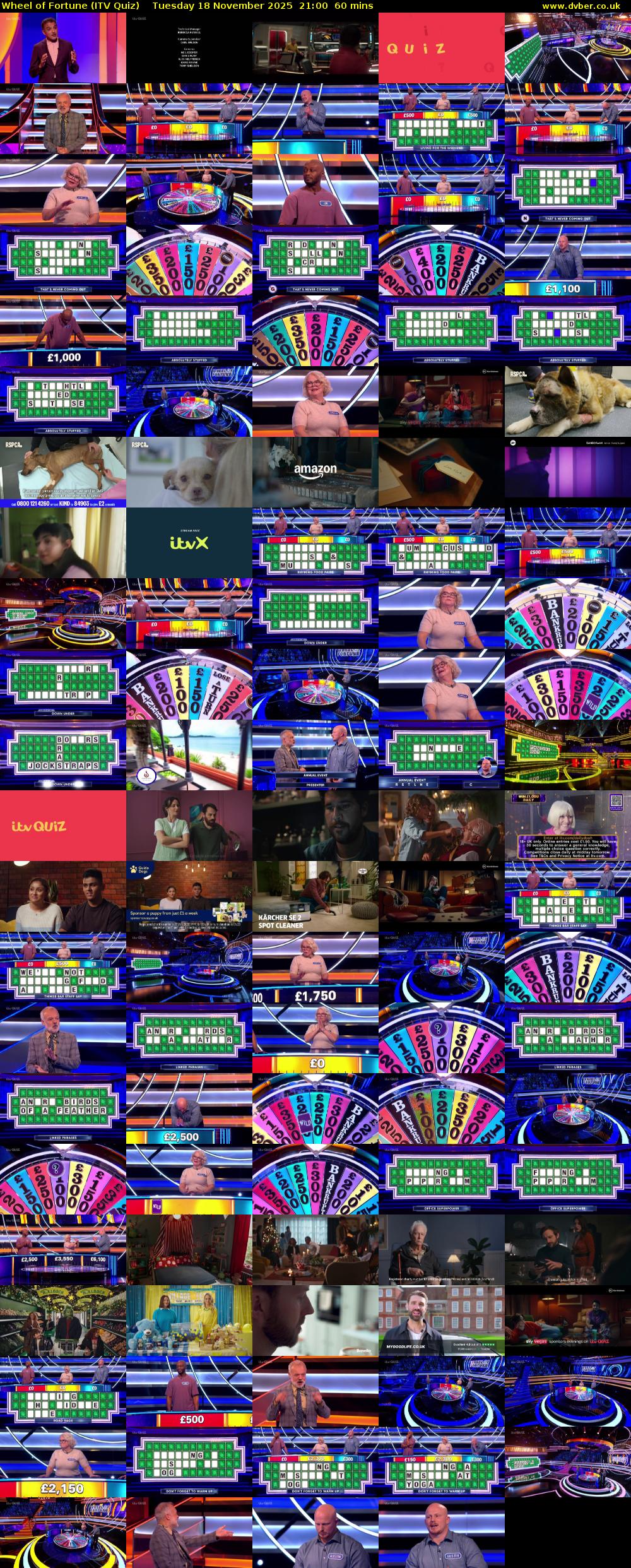 Wheel of Fortune (ITV Quiz) Tuesday 18 November 2025 21:00 - 22:00