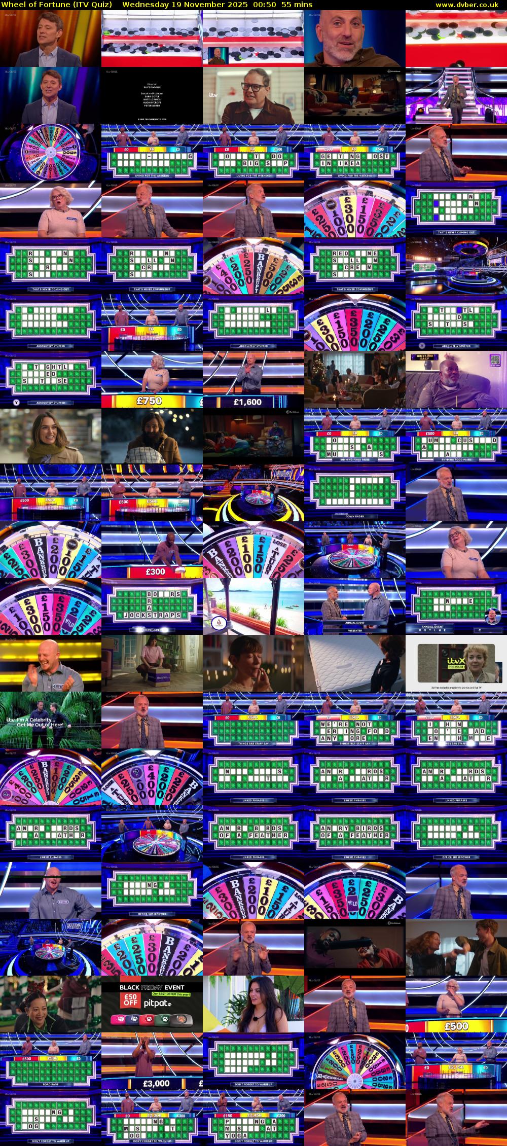 Wheel of Fortune (ITV Quiz) Wednesday 19 November 2025 00:50 - 01:45