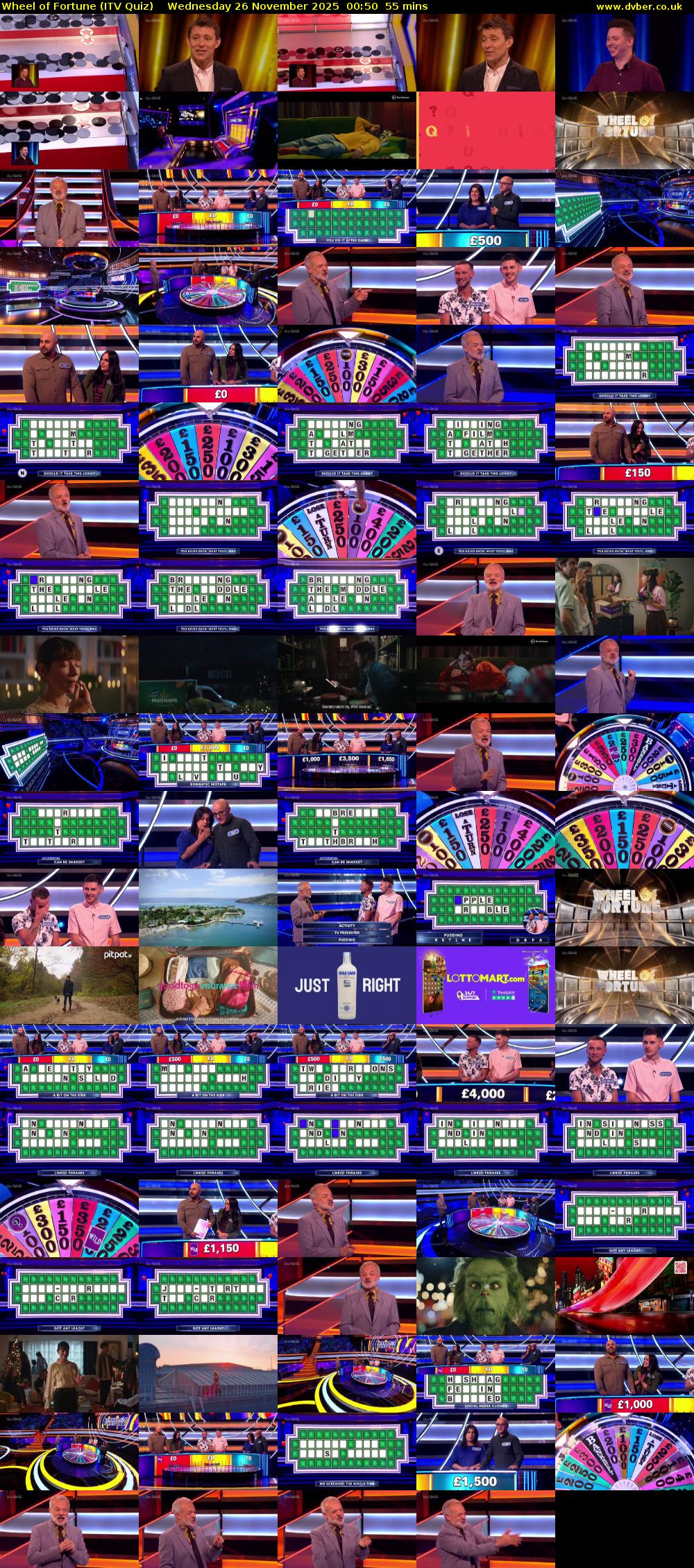 Wheel of Fortune (ITV Quiz) Wednesday 26 November 2025 00:50 - 01:45