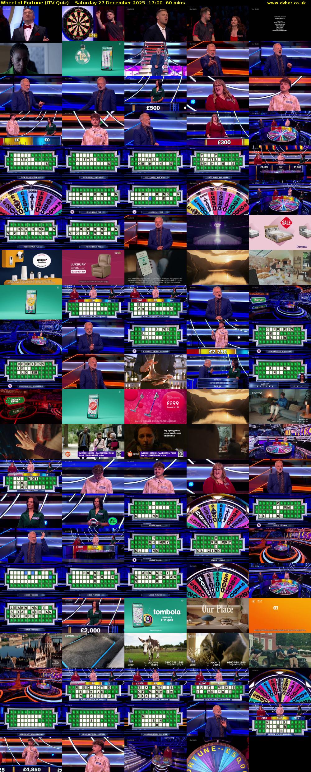 Wheel of Fortune (ITV Quiz) Saturday 27 December 2025 17:00 - 18:00