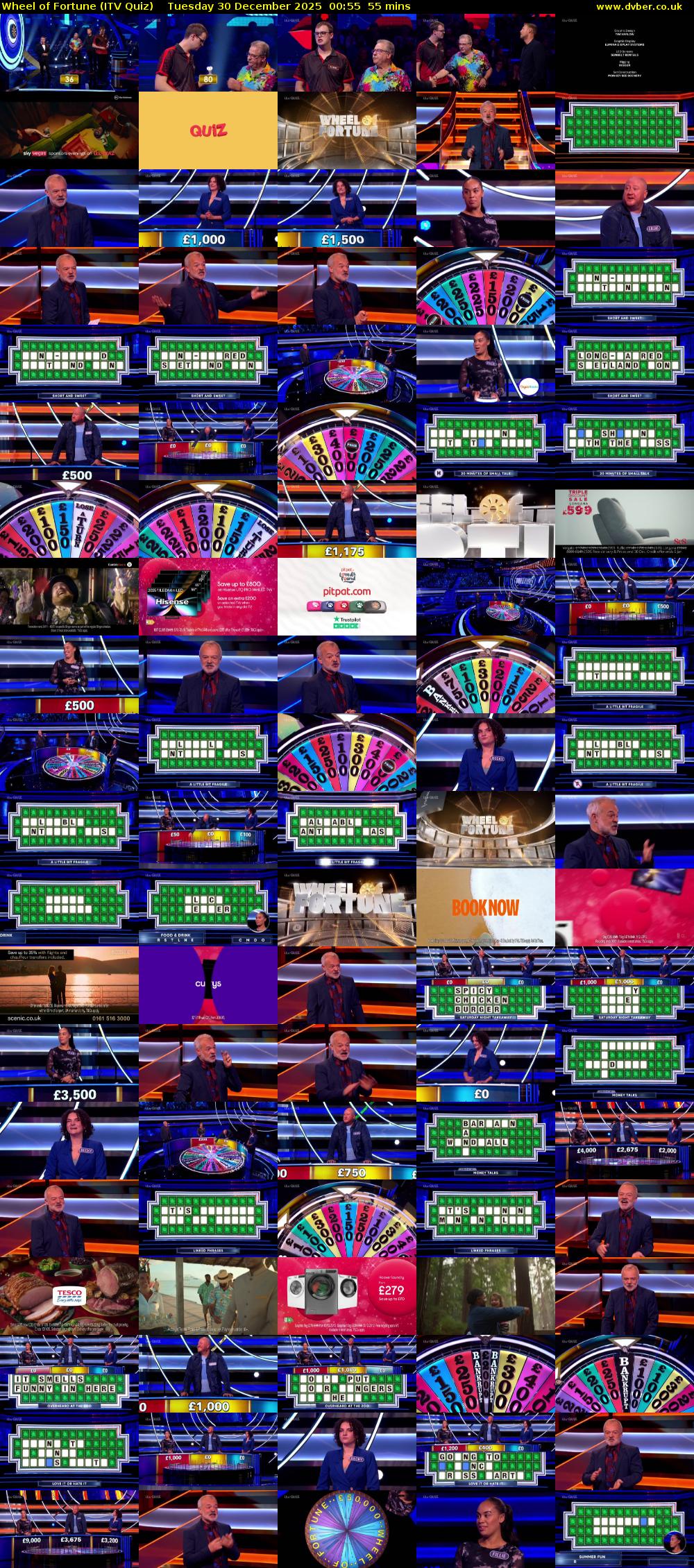 Wheel of Fortune (ITV Quiz) Tuesday 30 December 2025 00:55 - 01:50