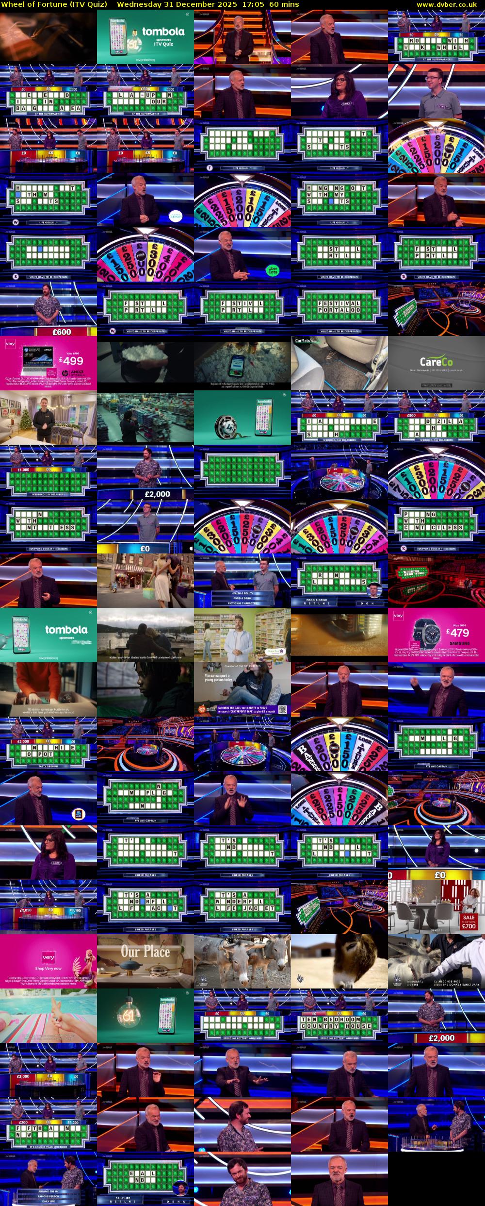 Wheel of Fortune (ITV Quiz) Wednesday 31 December 2025 17:05 - 18:05