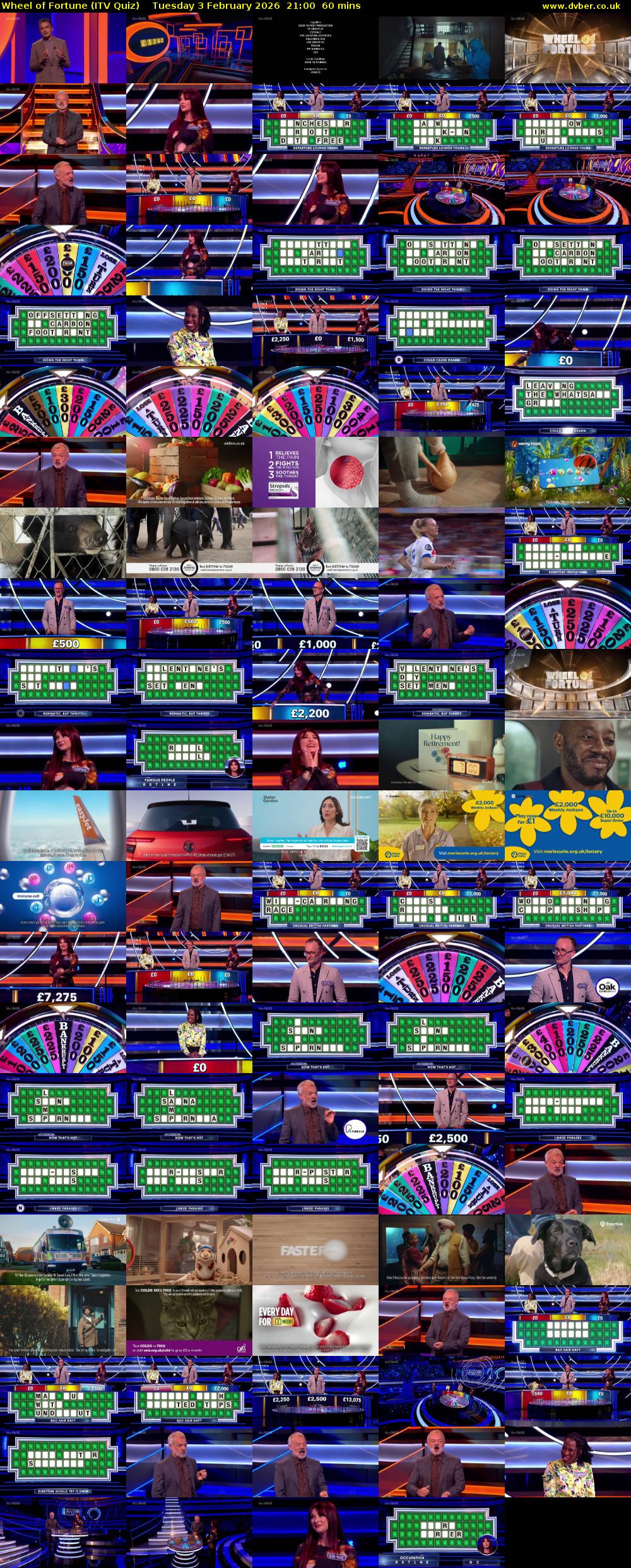 Wheel of Fortune (ITV Quiz) Tuesday 3 February 2026 21:00 - 22:00