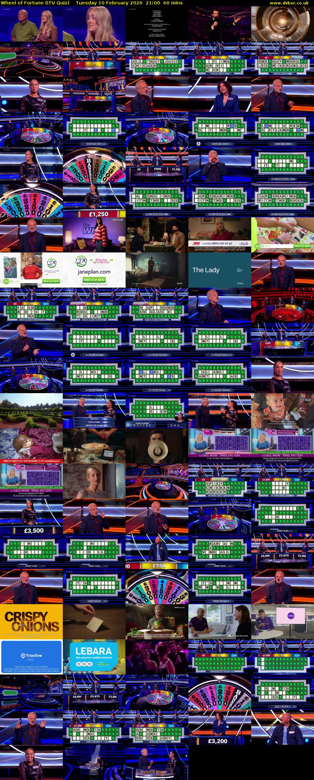 Wheel of Fortune (ITV Quiz) Tuesday 10 February 2026 21:00 - 22:00