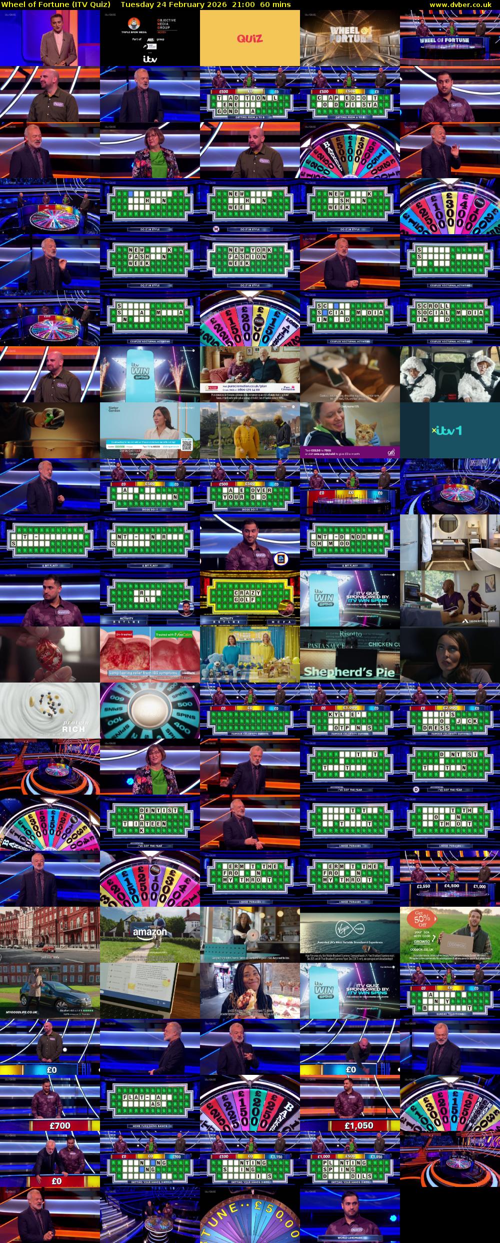 Wheel of Fortune (ITV Quiz) Tuesday 24 February 2026 21:00 - 22:00