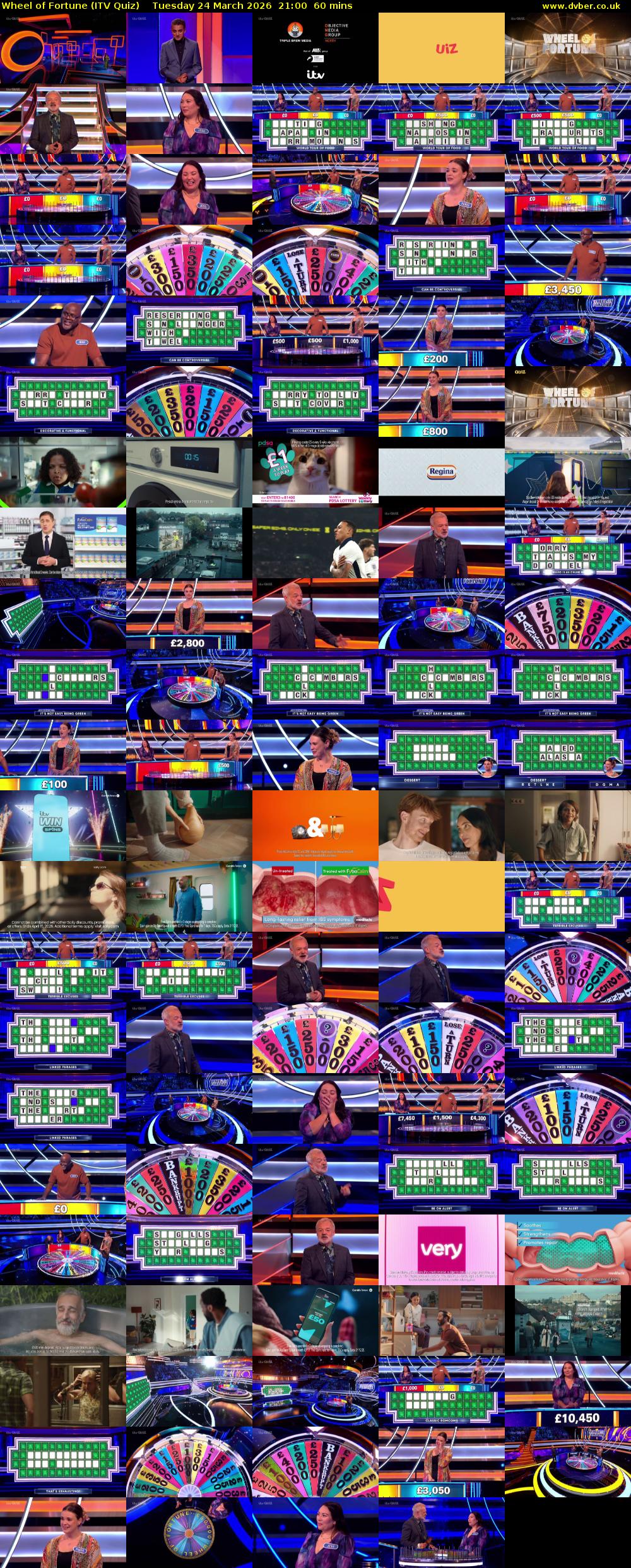 Wheel of Fortune (ITV Quiz) Tuesday 24 March 2026 21:00 - 22:00