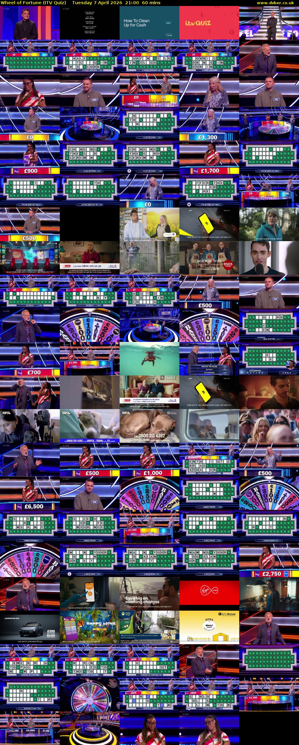 Wheel of Fortune (ITV Quiz) Tuesday 7 April 2026 21:00 - 22:00