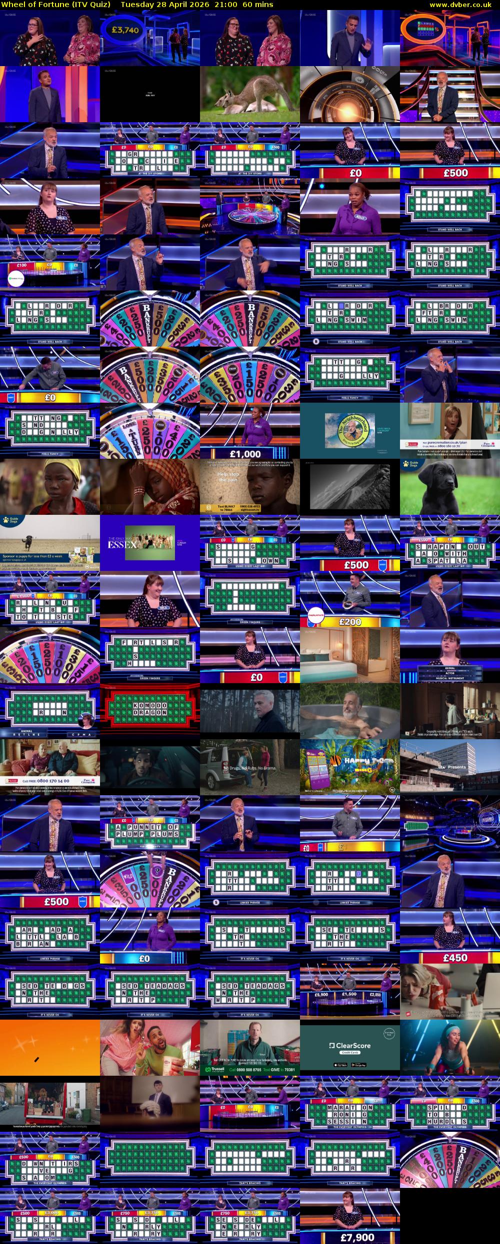 Wheel of Fortune (ITV Quiz) Tuesday 28 April 2026 21:00 - 22:00