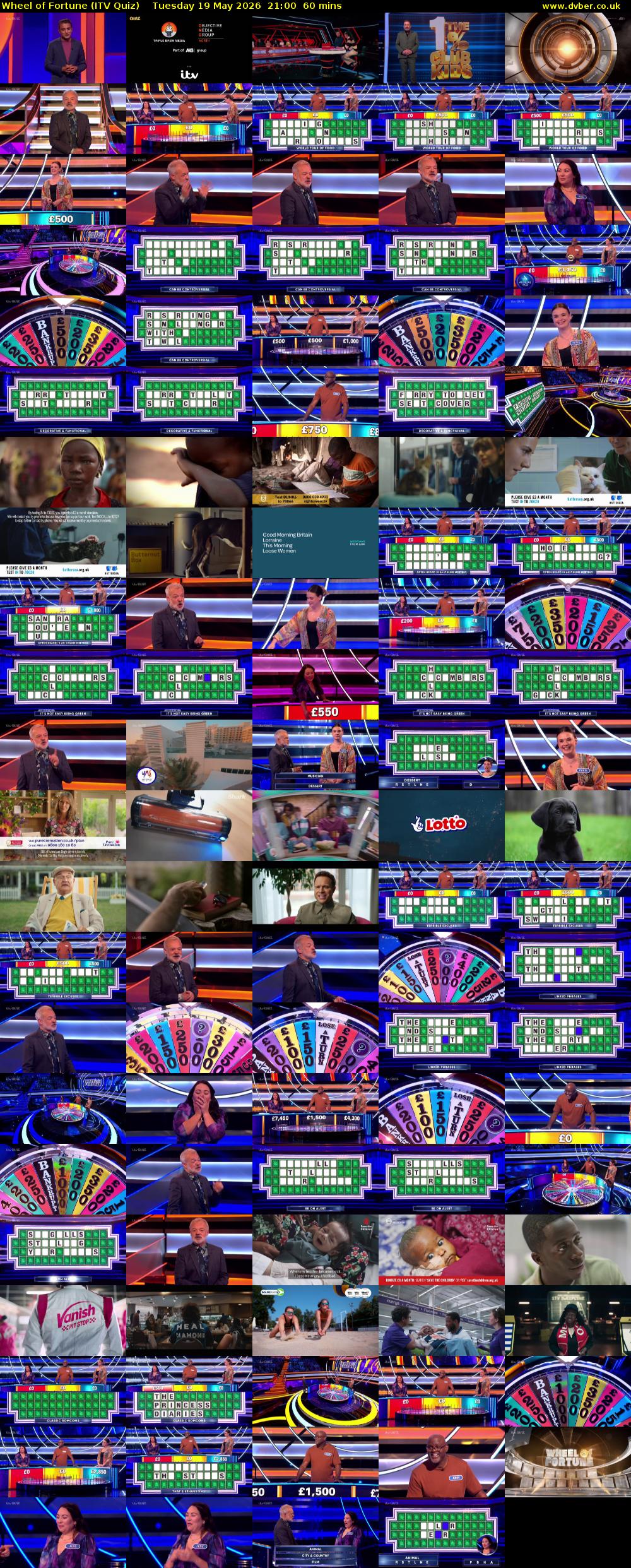 Wheel of Fortune (ITV Quiz) Tuesday 19 May 2026 21:00 - 22:00