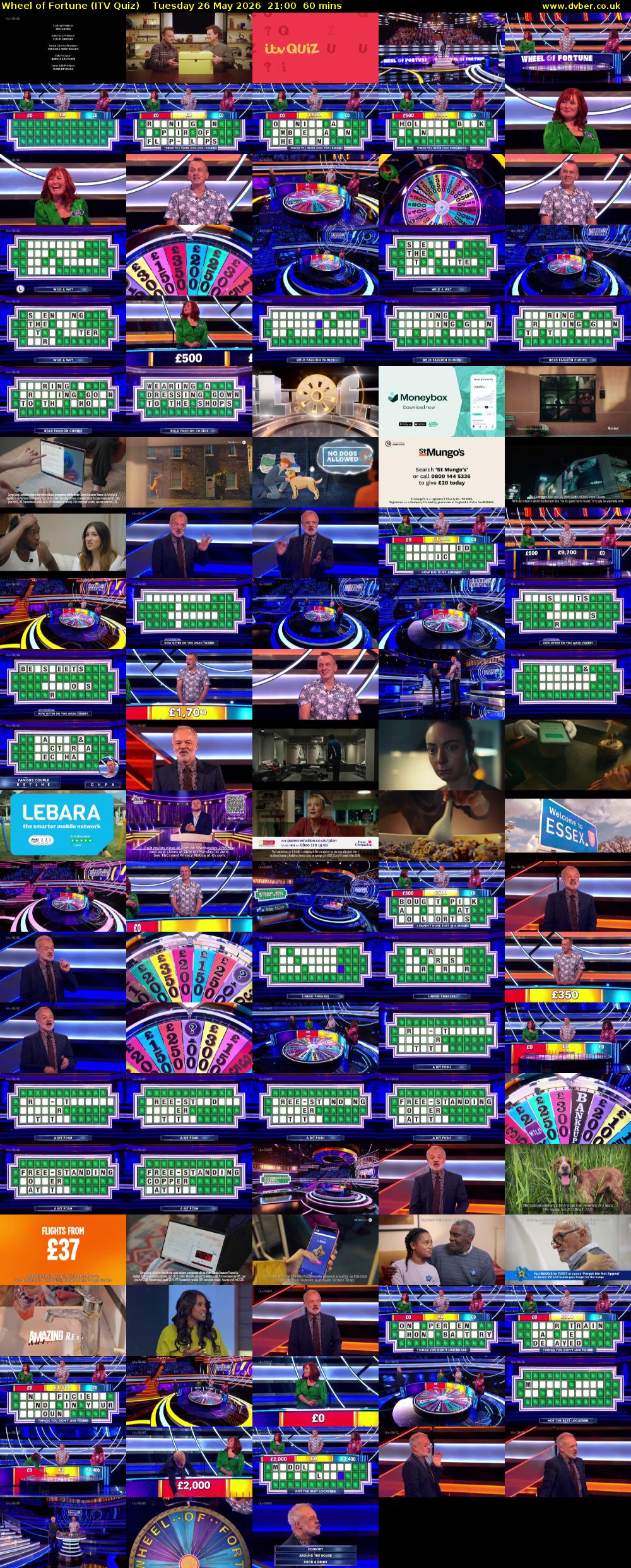 Wheel of Fortune (ITV Quiz) Tuesday 26 May 2026 21:00 - 22:00