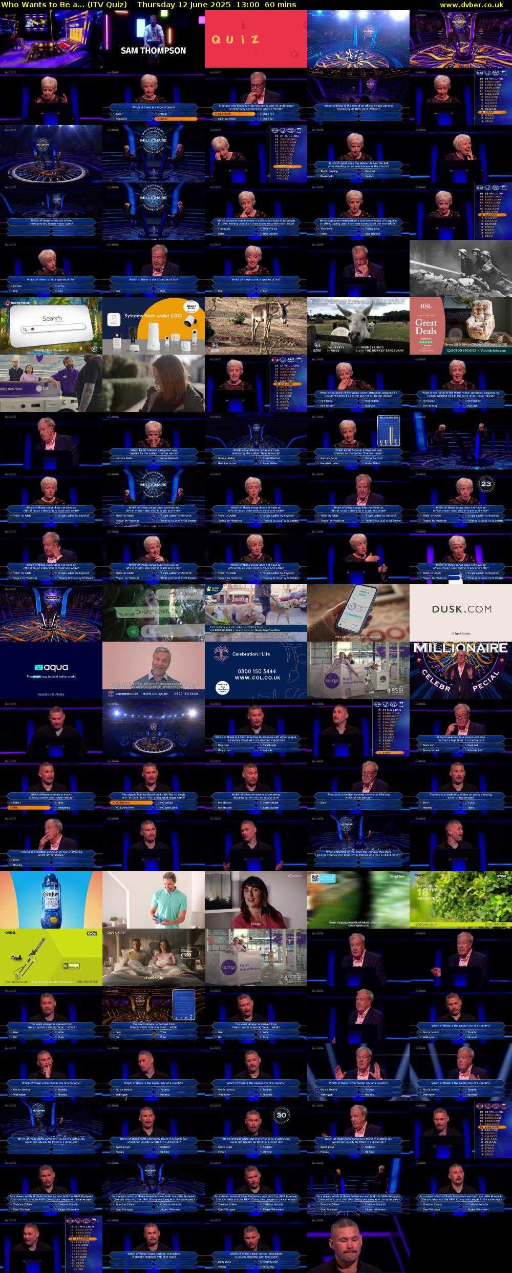 Who Wants to Be a... (ITV Quiz) Thursday 12 June 2025 13:00 - 14:00