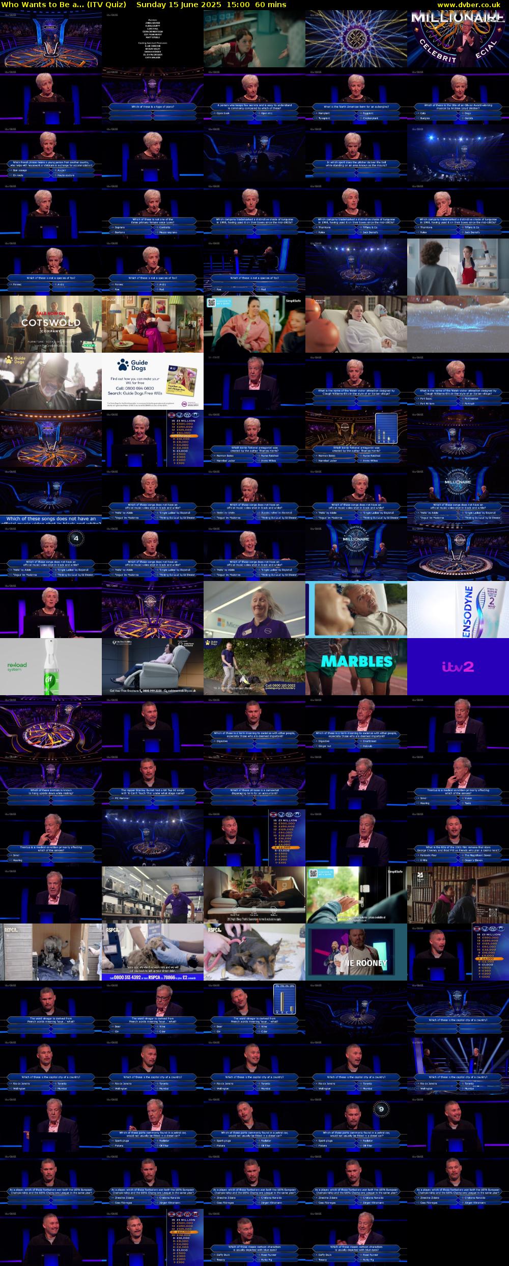 Who Wants to Be a... (ITV Quiz) Sunday 15 June 2025 15:00 - 16:00