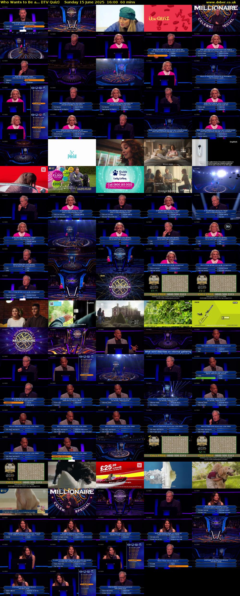 Who Wants to Be a... (ITV Quiz) Sunday 15 June 2025 16:00 - 17:00