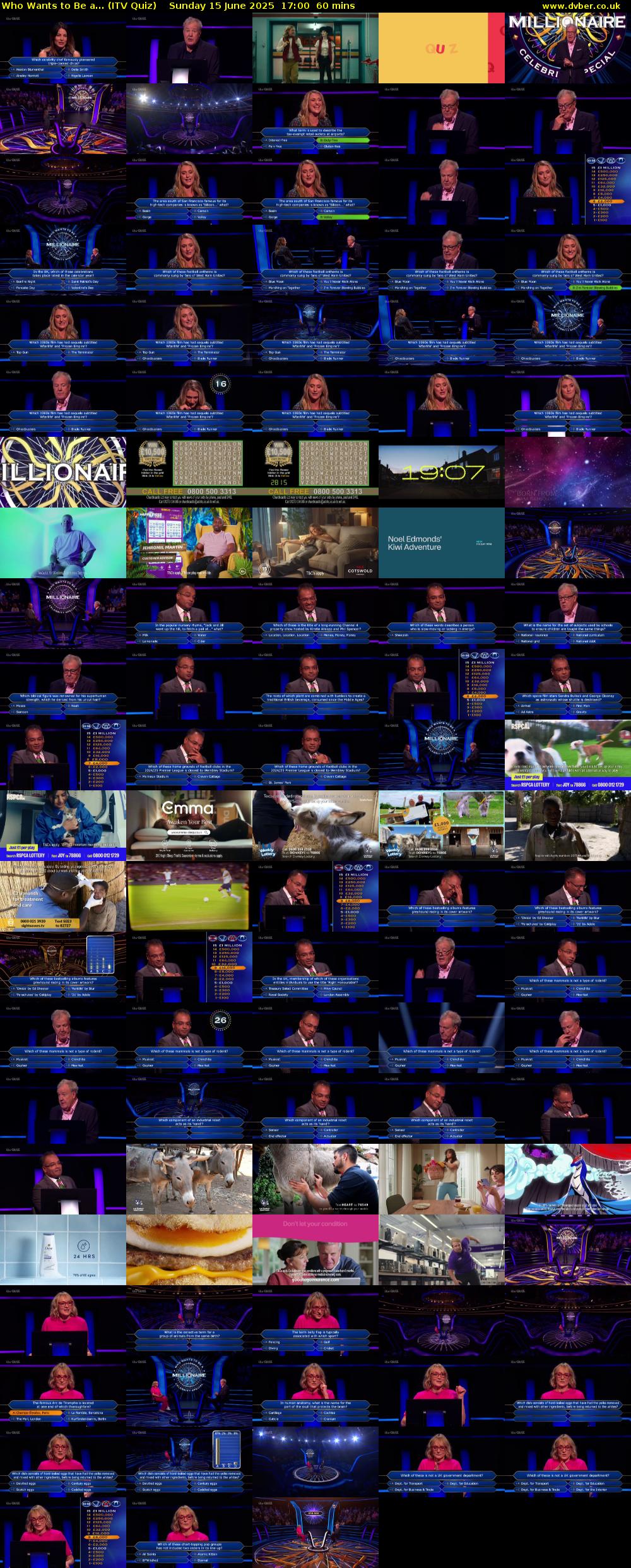 Who Wants to Be a... (ITV Quiz) Sunday 15 June 2025 17:00 - 18:00