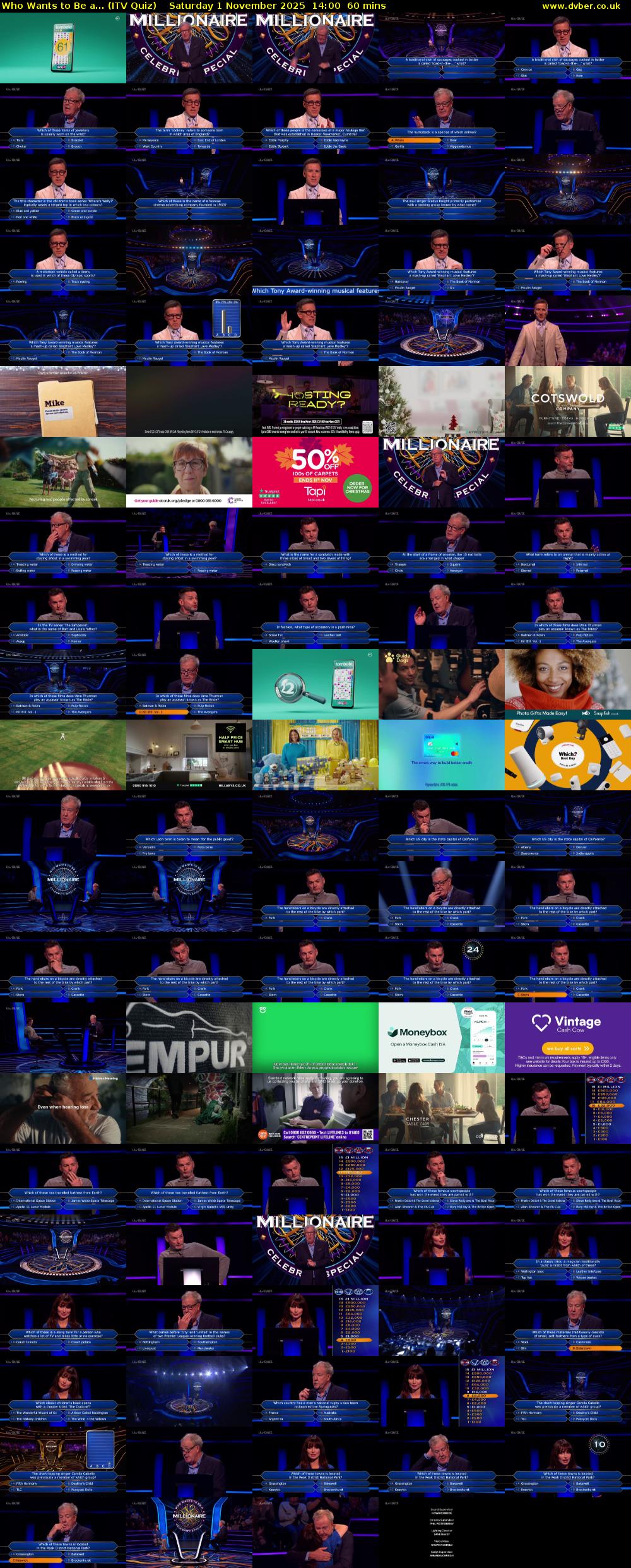 Who Wants to Be a... (ITV Quiz) Saturday 1 November 2025 14:00 - 15:00