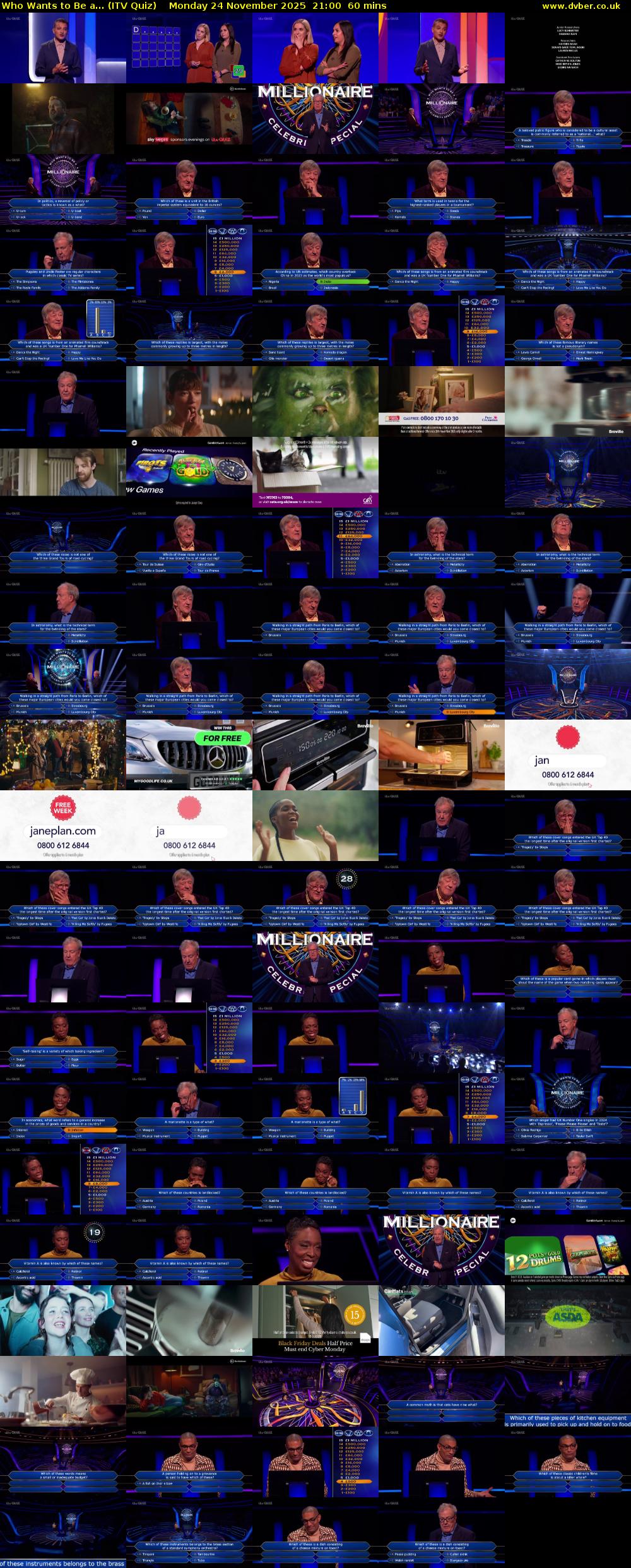 Who Wants to Be a... (ITV Quiz) Monday 24 November 2025 21:00 - 22:00