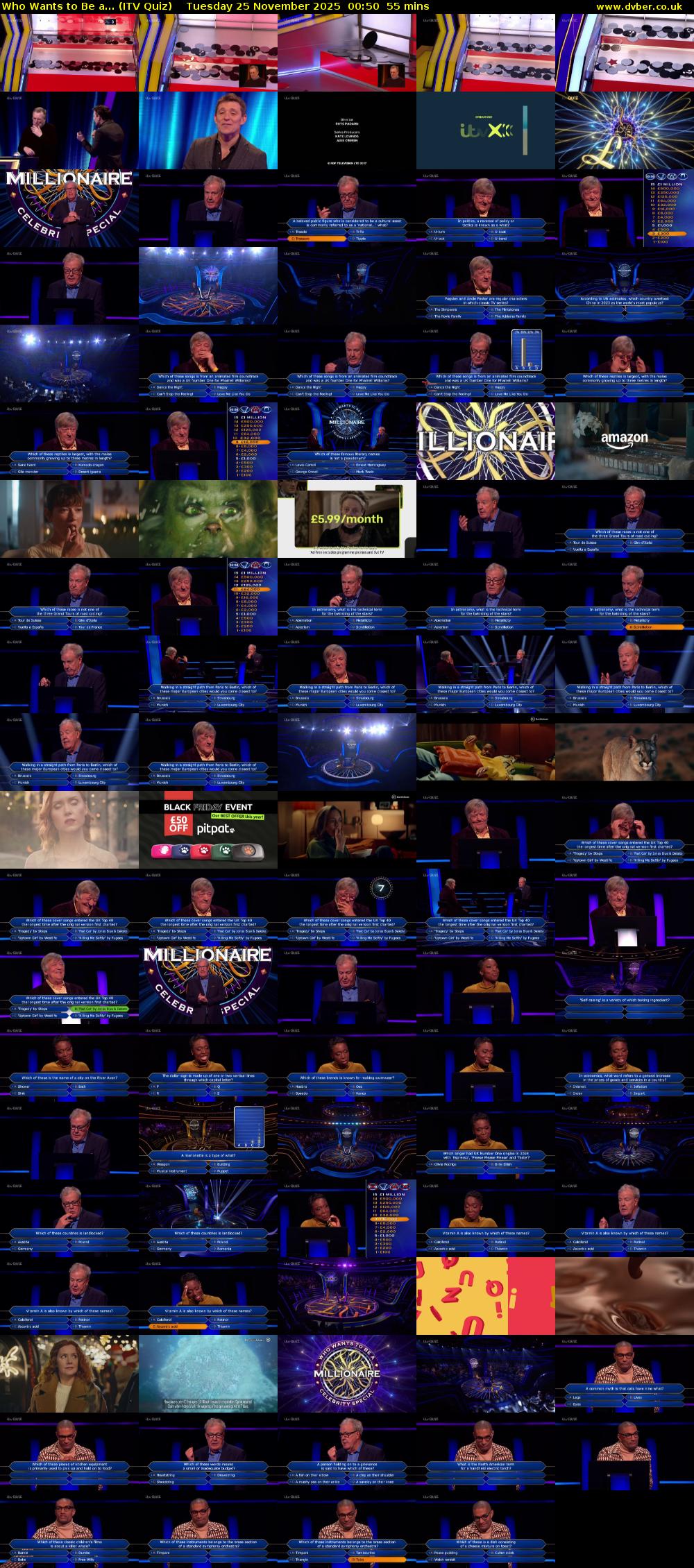 Who Wants to Be a... (ITV Quiz) Tuesday 25 November 2025 00:50 - 01:45