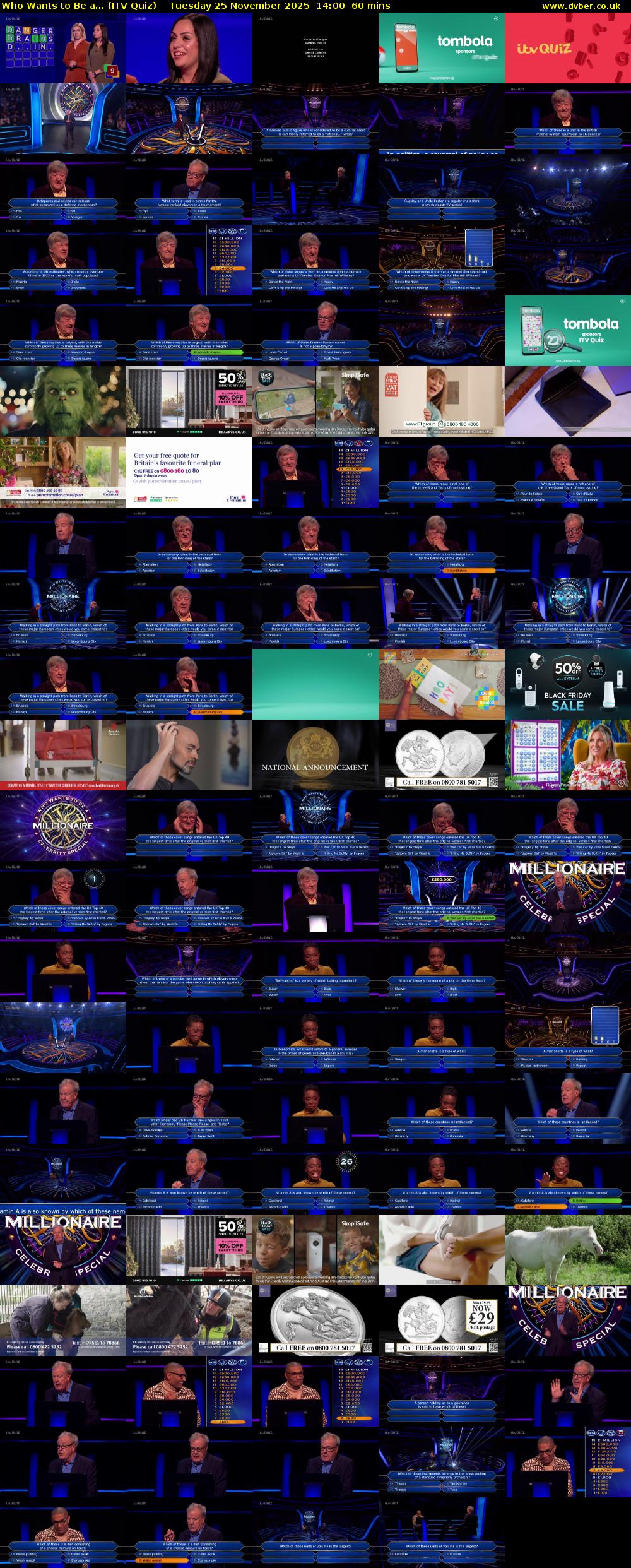 Who Wants to Be a... (ITV Quiz) Tuesday 25 November 2025 14:00 - 15:00