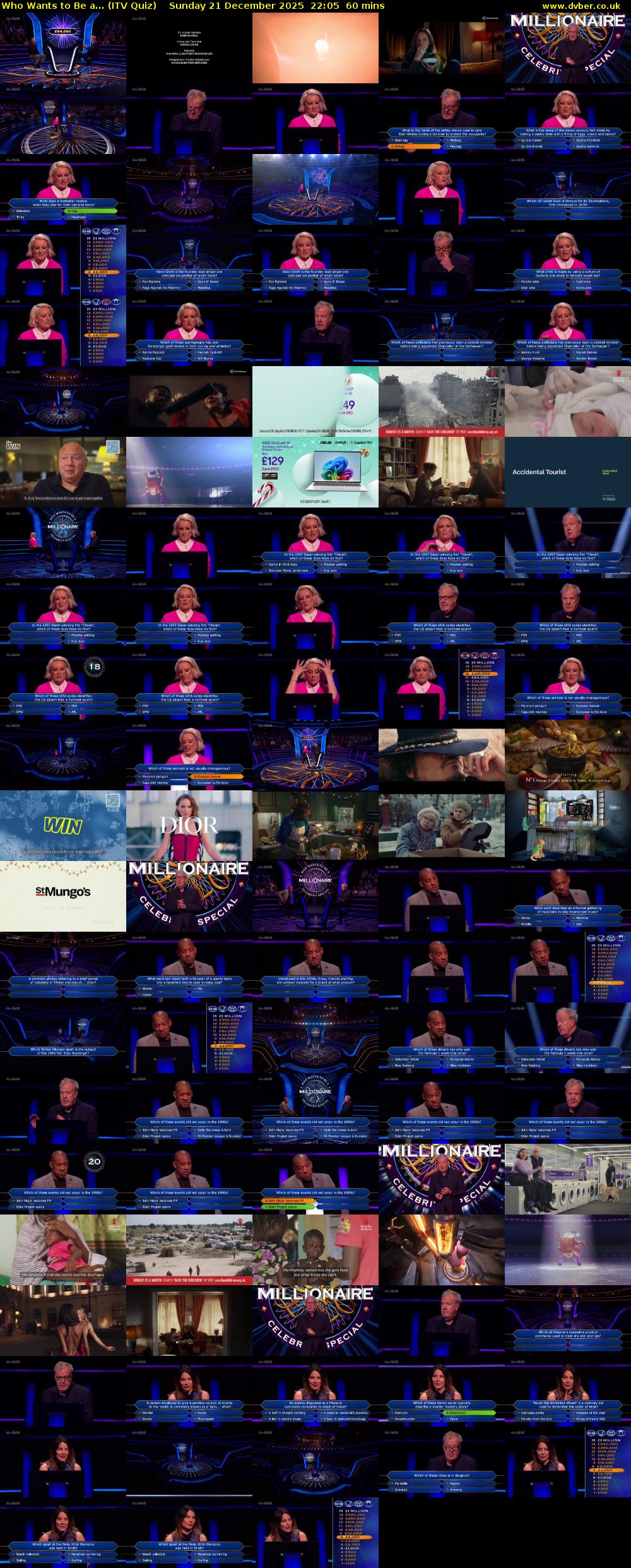 Who Wants to Be a... (ITV Quiz) Sunday 21 December 2025 22:05 - 23:05