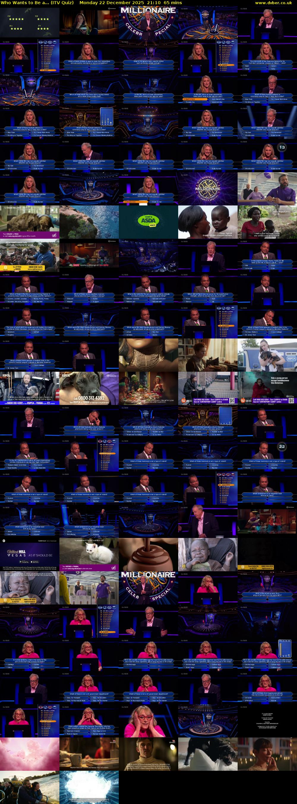 Who Wants to Be a... (ITV Quiz) Monday 22 December 2025 21:10 - 22:15