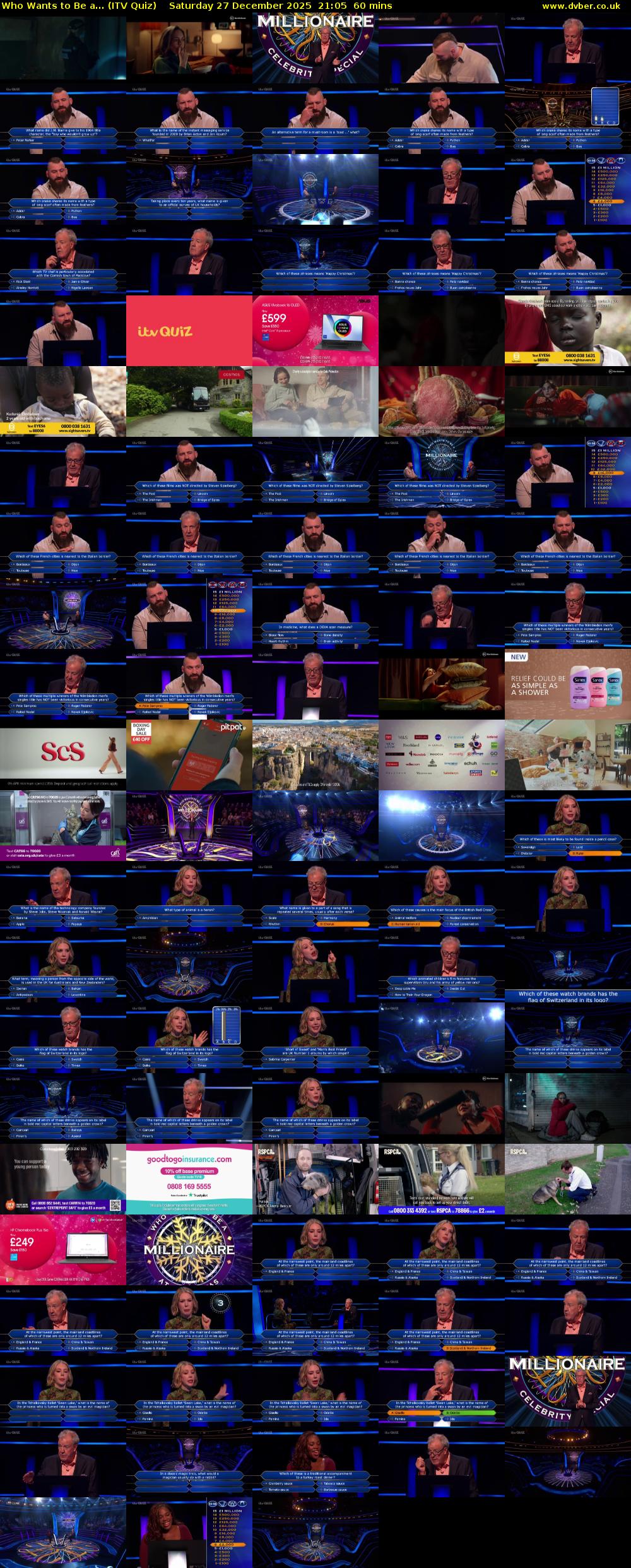 Who Wants to Be a... (ITV Quiz) Saturday 27 December 2025 21:05 - 22:05