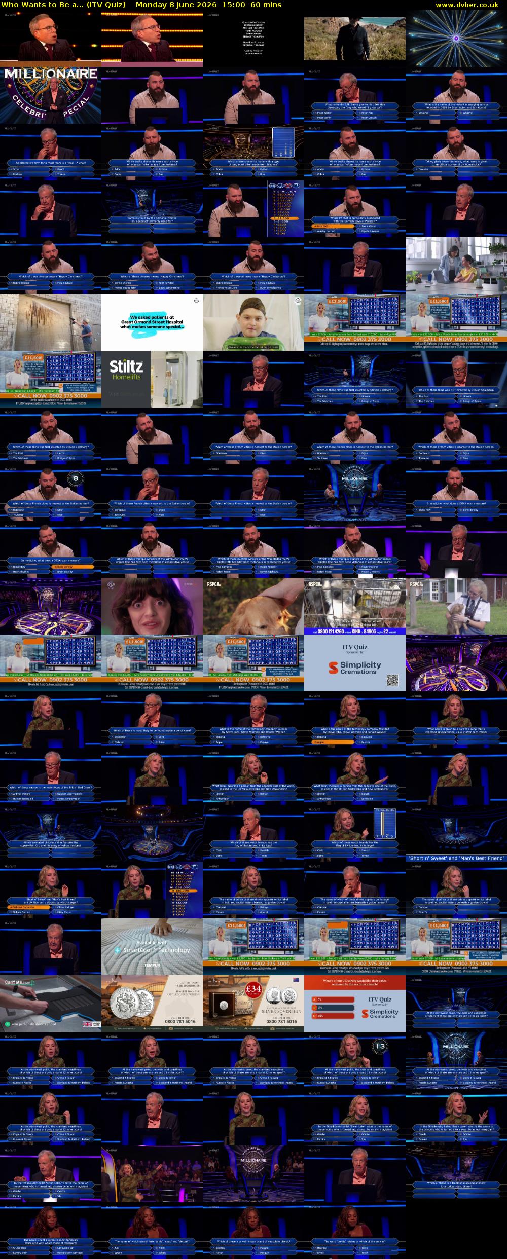 Who Wants to Be a... (ITV Quiz) Monday 8 June 2026 15:00 - 16:00