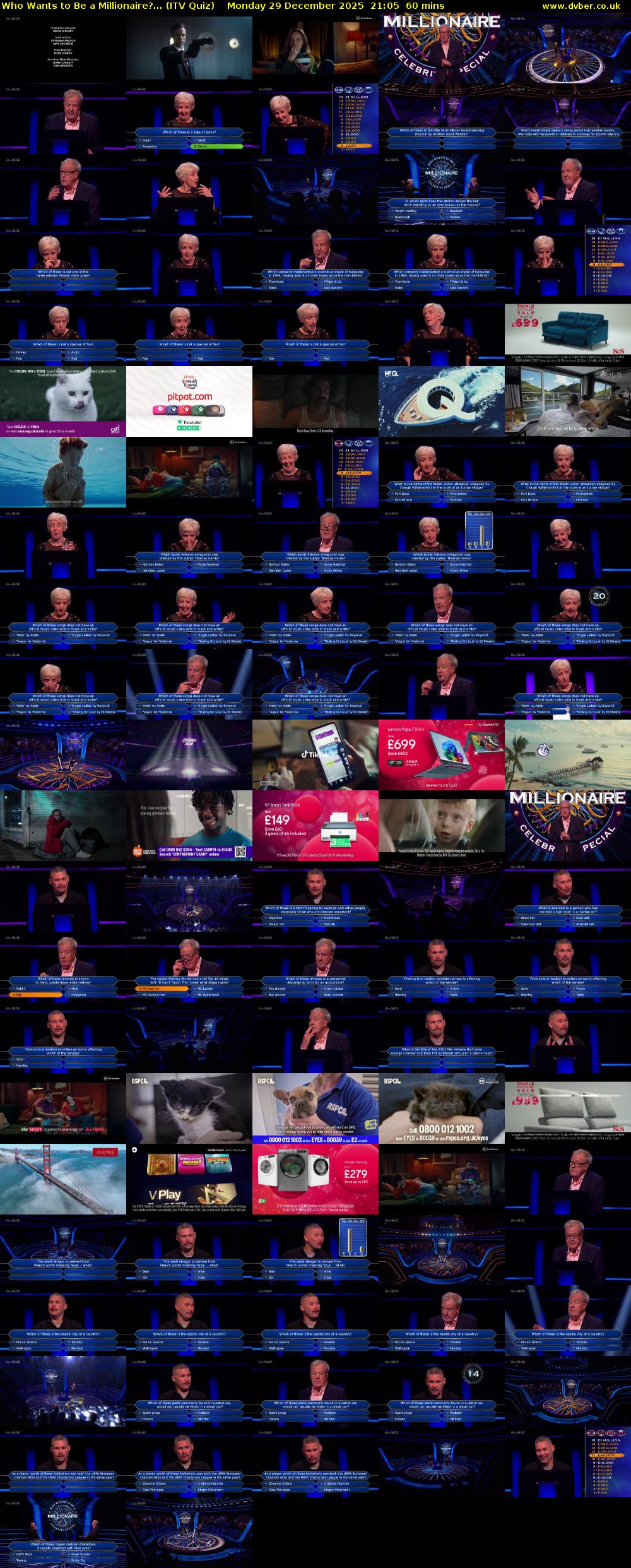 Who Wants to Be a Millionaire?... (ITV Quiz) Monday 29 December 2025 21:05 - 22:05