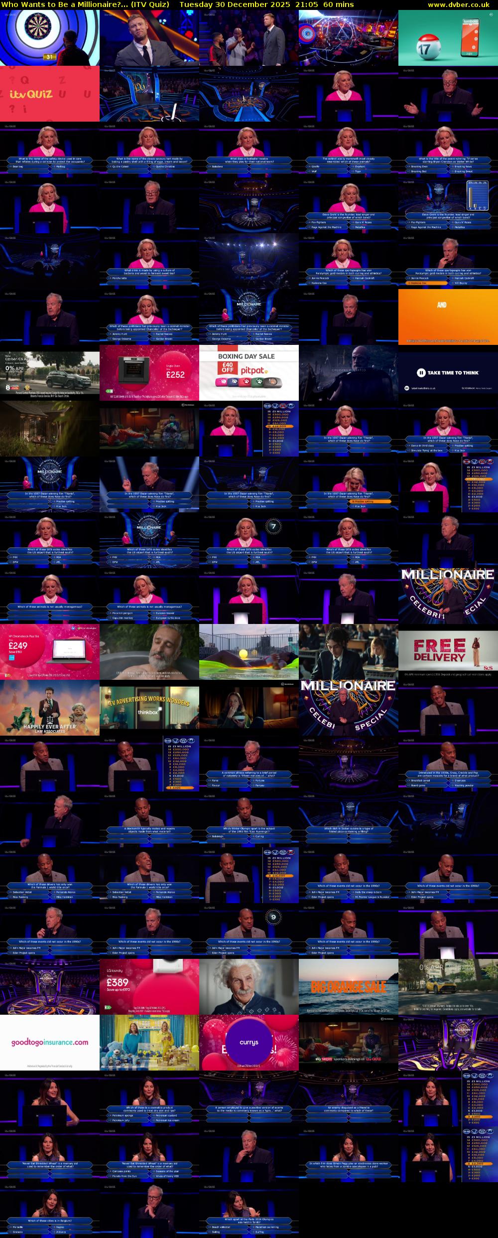 Who Wants to Be a Millionaire?... (ITV Quiz) Tuesday 30 December 2025 21:05 - 22:05