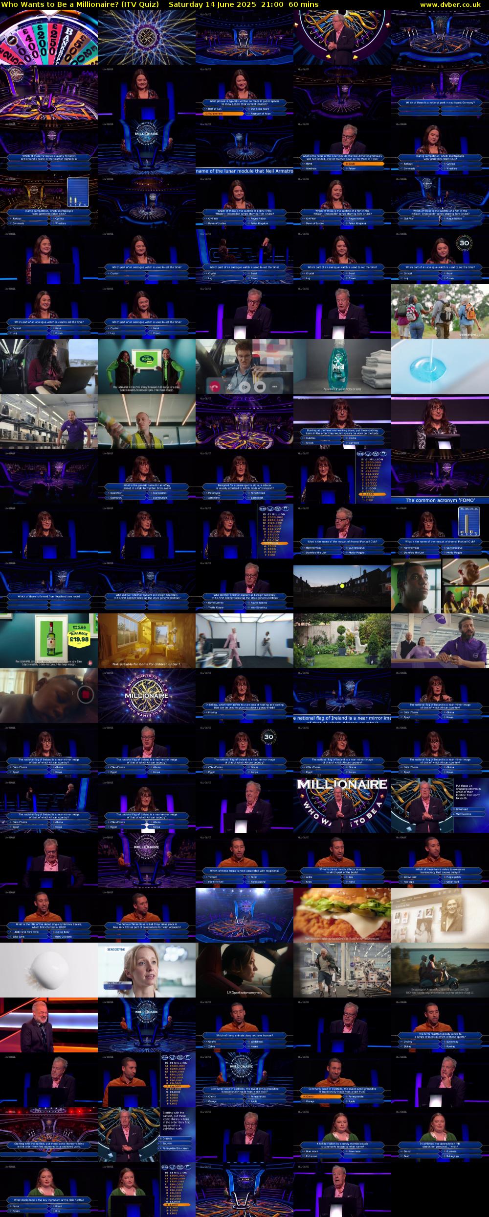 Who Wants to Be a Millionaire? (ITV Quiz) Saturday 14 June 2025 21:00 - 22:00
