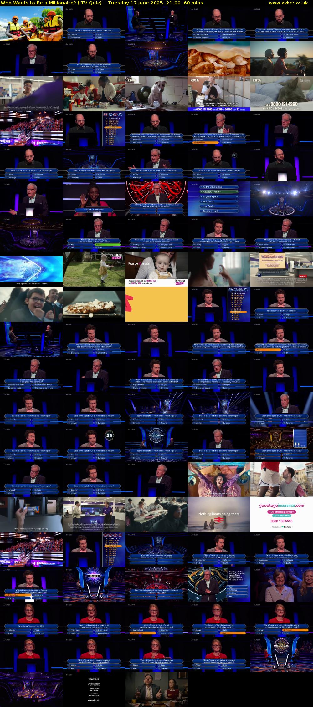 Who Wants to Be a Millionaire? (ITV Quiz) Tuesday 17 June 2025 21:00 - 22:00