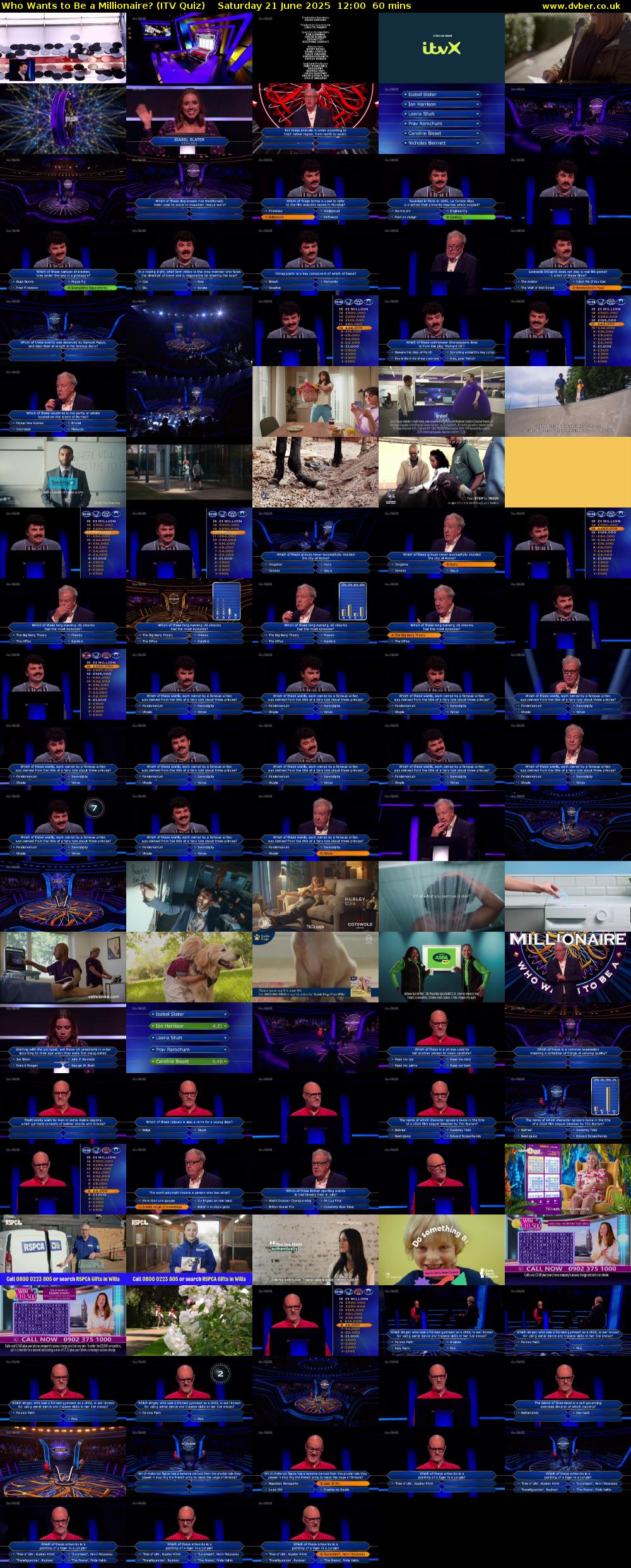 Who Wants to Be a Millionaire? (ITV Quiz) Saturday 21 June 2025 12:00 - 13:00