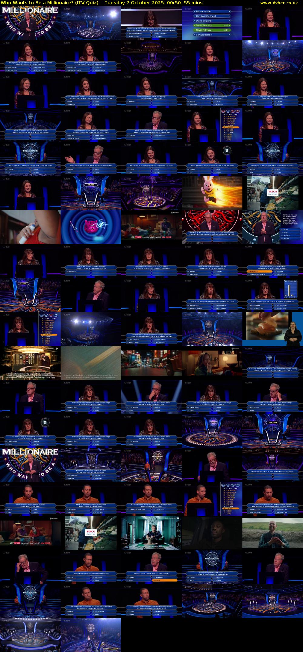 Who Wants to Be a Millionaire? (ITV Quiz) Tuesday 7 October 2025 00:50 - 01:45