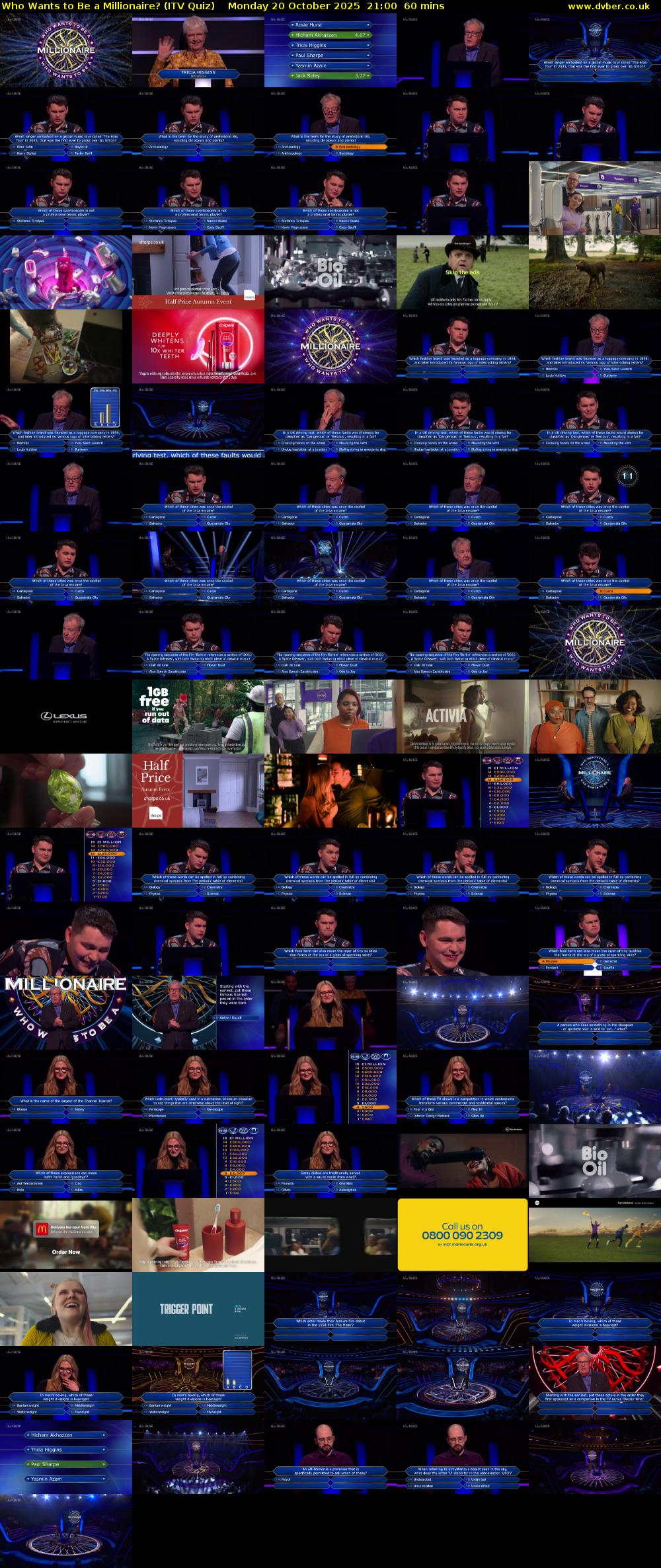 Who Wants to Be a Millionaire? (ITV Quiz) Monday 20 October 2025 21:00 - 22:00