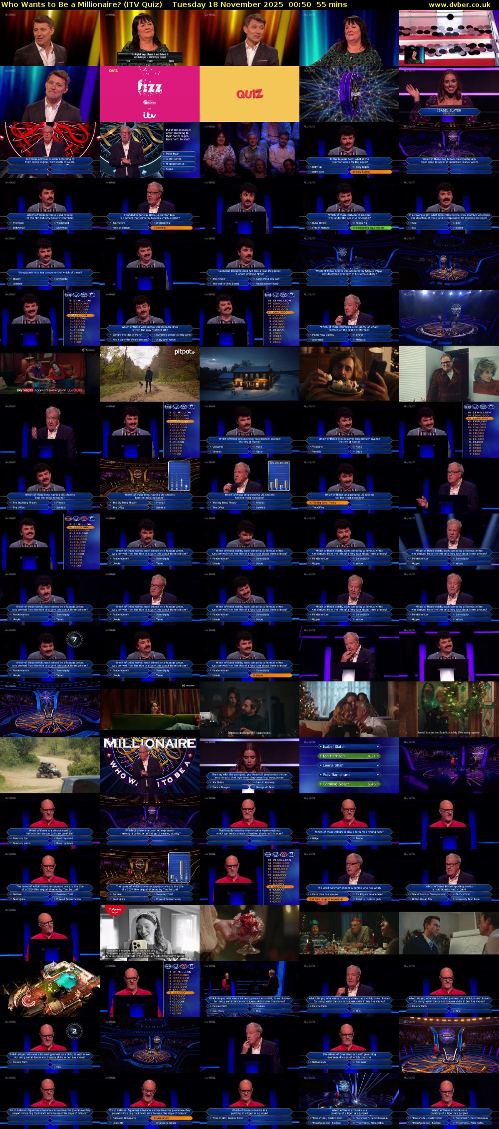 Who Wants to Be a Millionaire? (ITV Quiz) Tuesday 18 November 2025 00:50 - 01:45