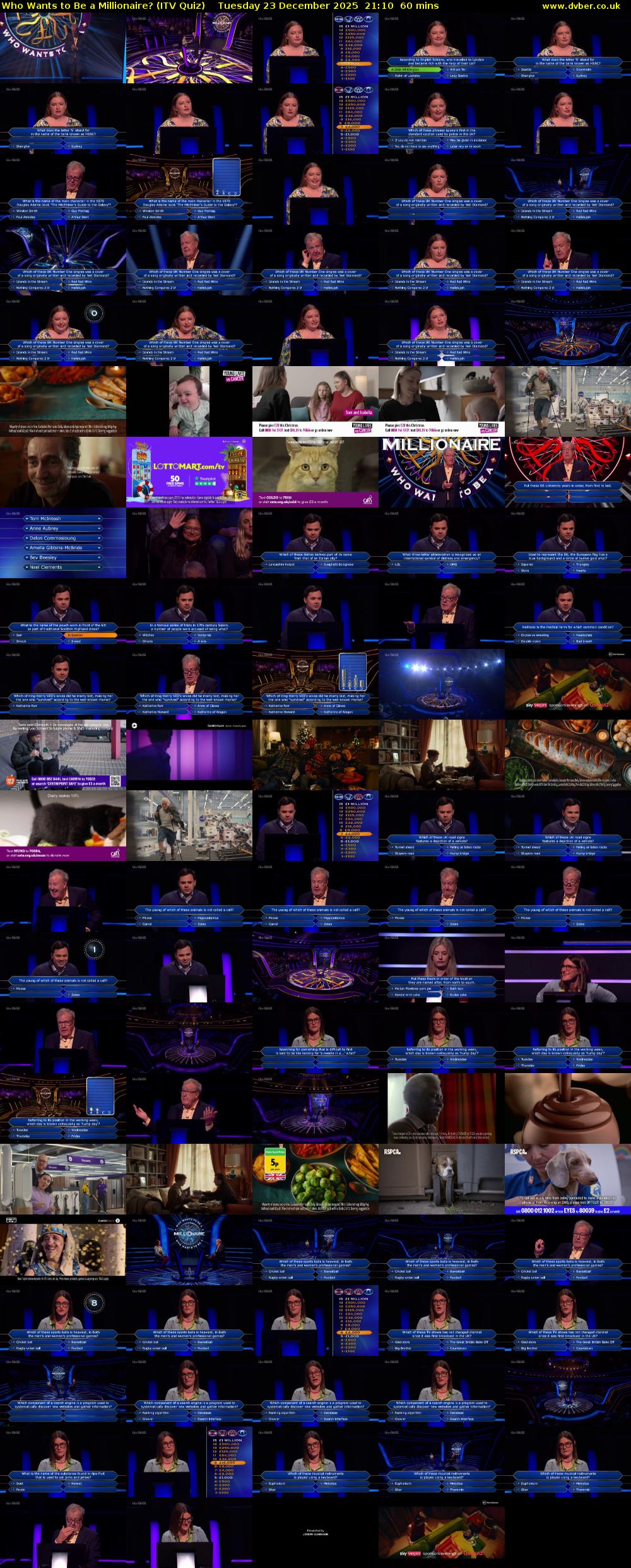 Who Wants to Be a Millionaire? (ITV Quiz) Tuesday 23 December 2025 21:10 - 22:10