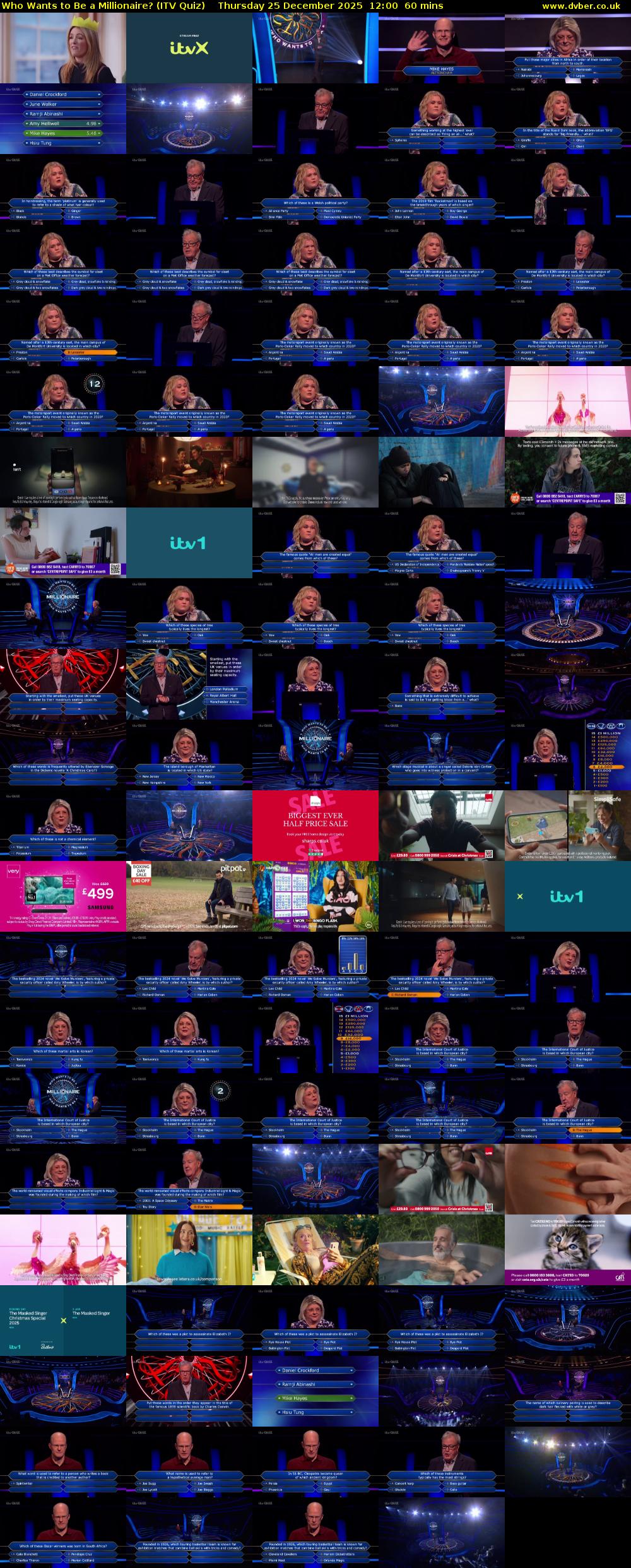 Who Wants to Be a Millionaire? (ITV Quiz) Thursday 25 December 2025 12:00 - 13:00