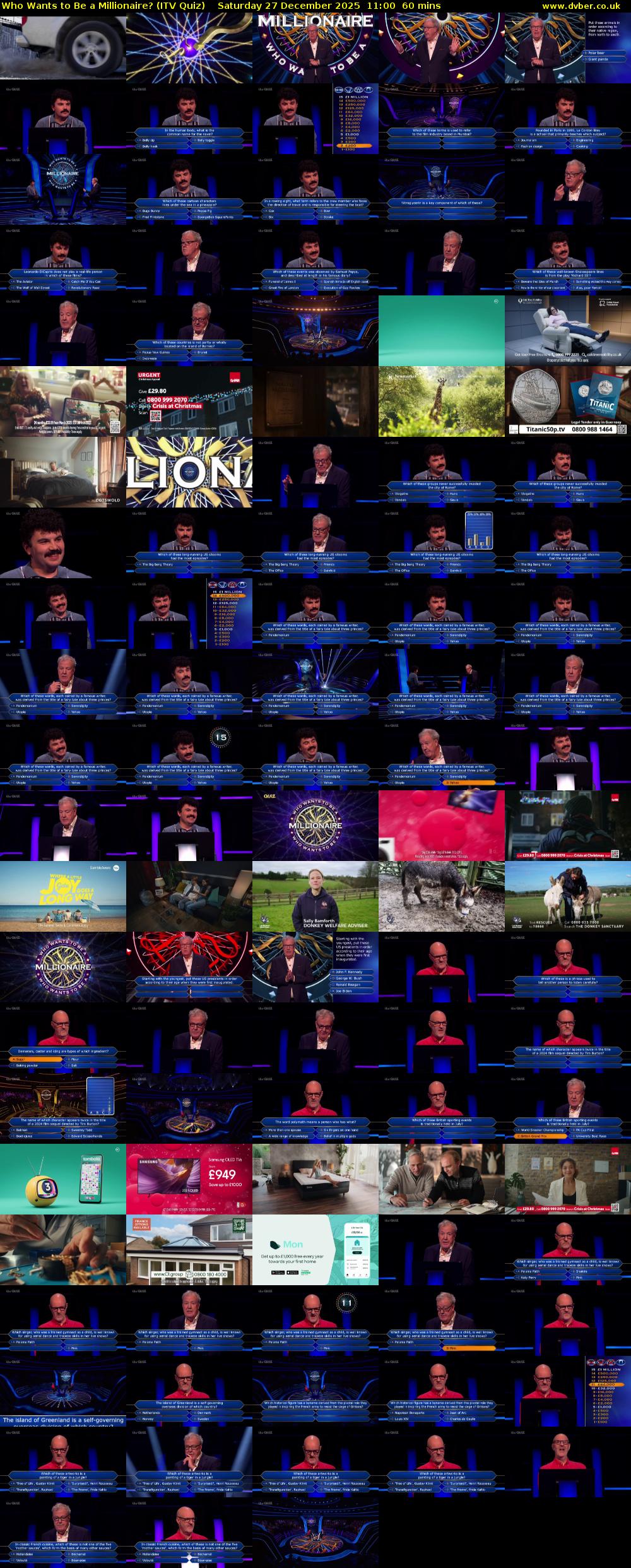 Who Wants to Be a Millionaire? (ITV Quiz) Saturday 27 December 2025 11:00 - 12:00