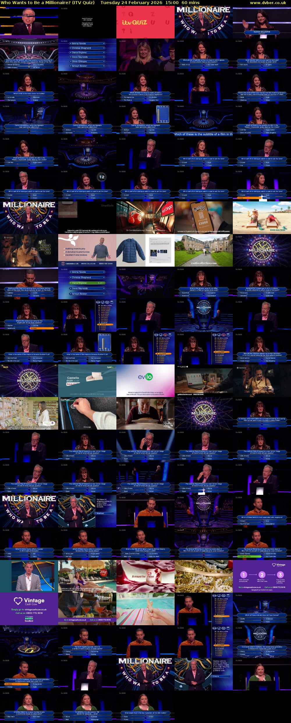 Who Wants to Be a Millionaire? (ITV Quiz) Tuesday 24 February 2026 15:00 - 16:00