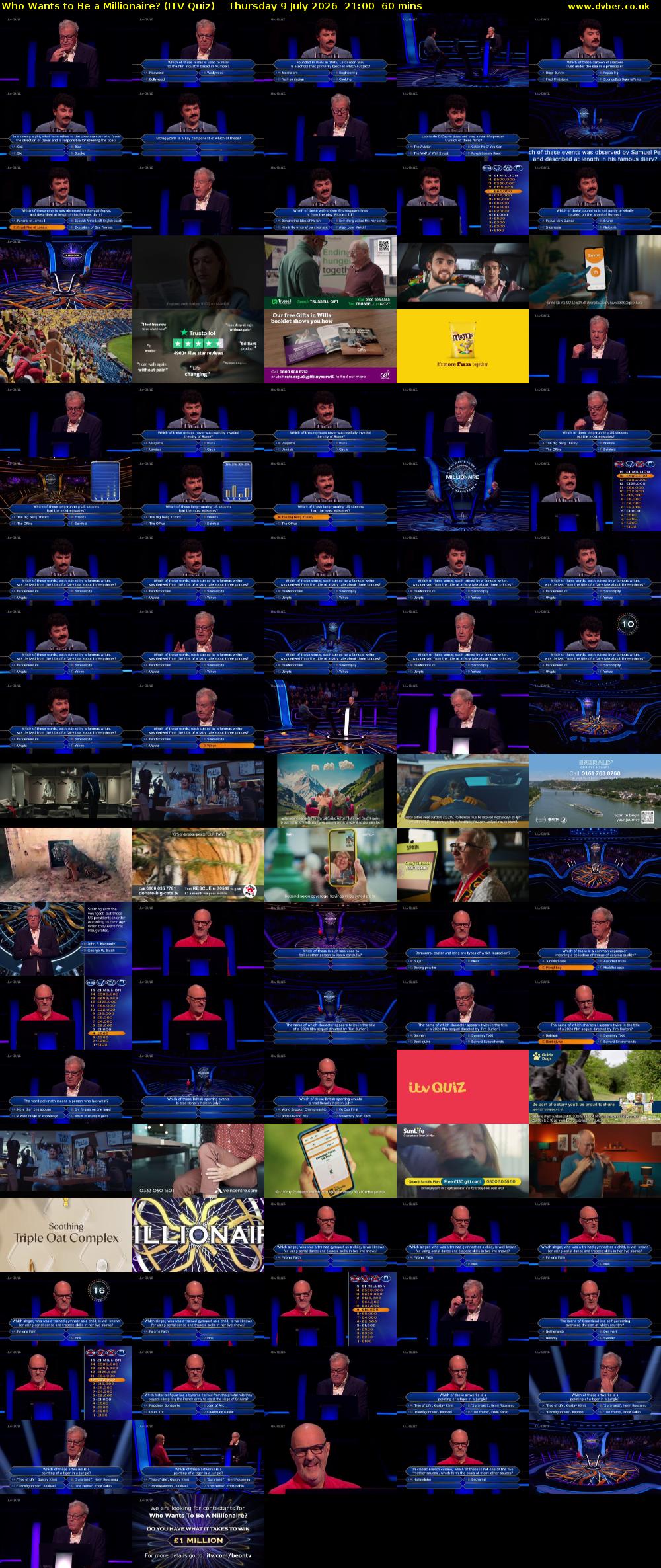 Who Wants to Be a Millionaire? (ITV Quiz) Thursday 9 July 2026 21:00 - 22:00