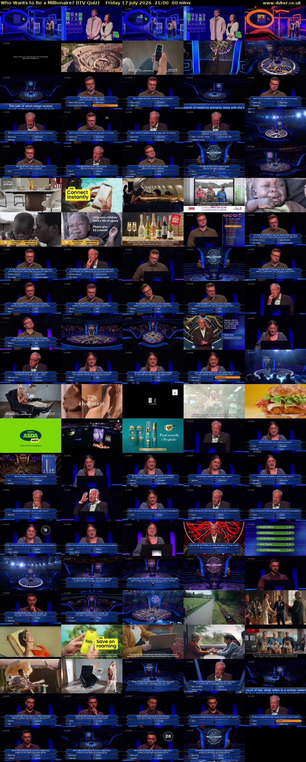 Who Wants to Be a Millionaire? (ITV Quiz) Friday 17 July 2026 21:00 - 22:00