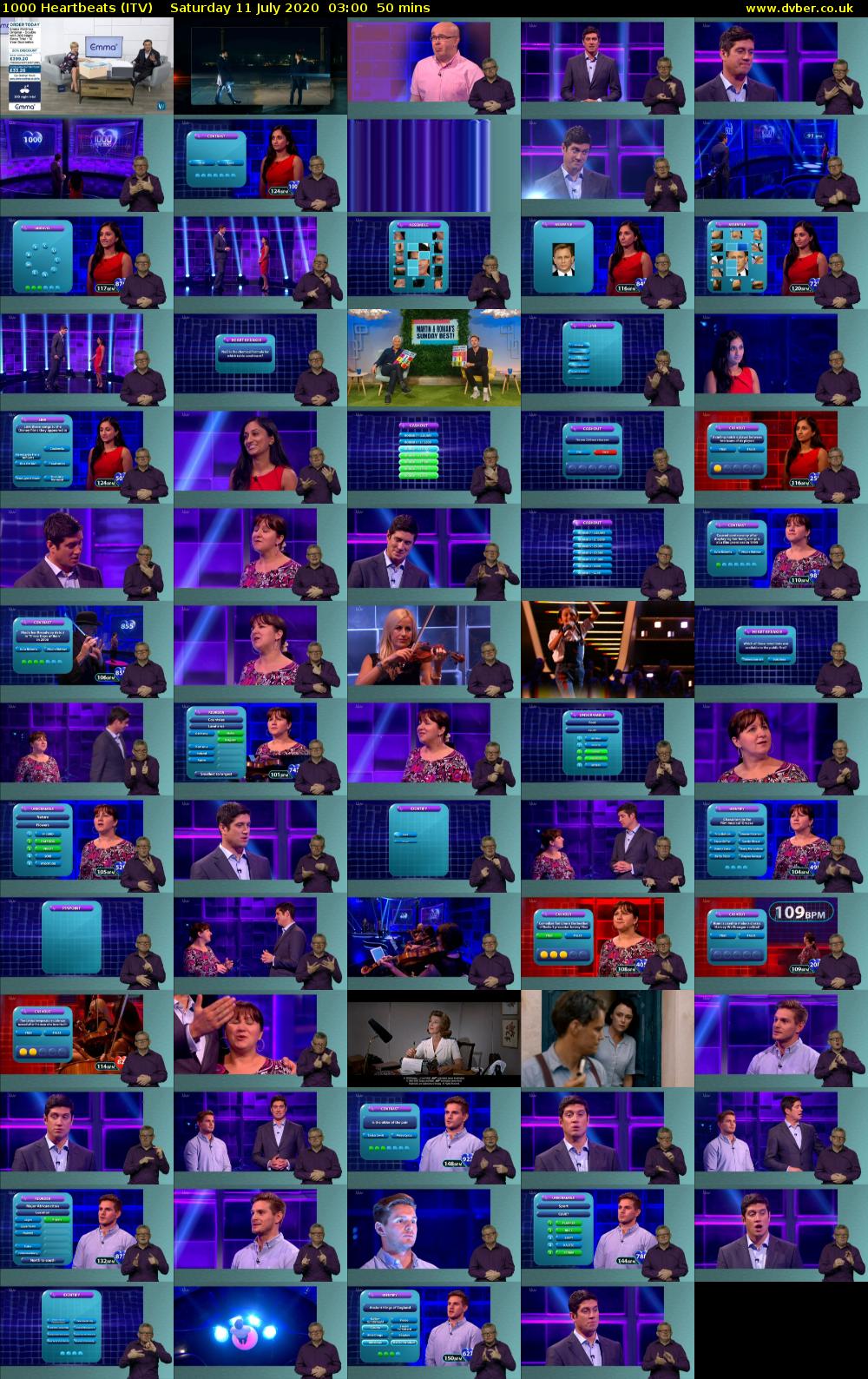 1000 Heartbeats (ITV) Saturday 11 July 2020 03:00 - 03:50