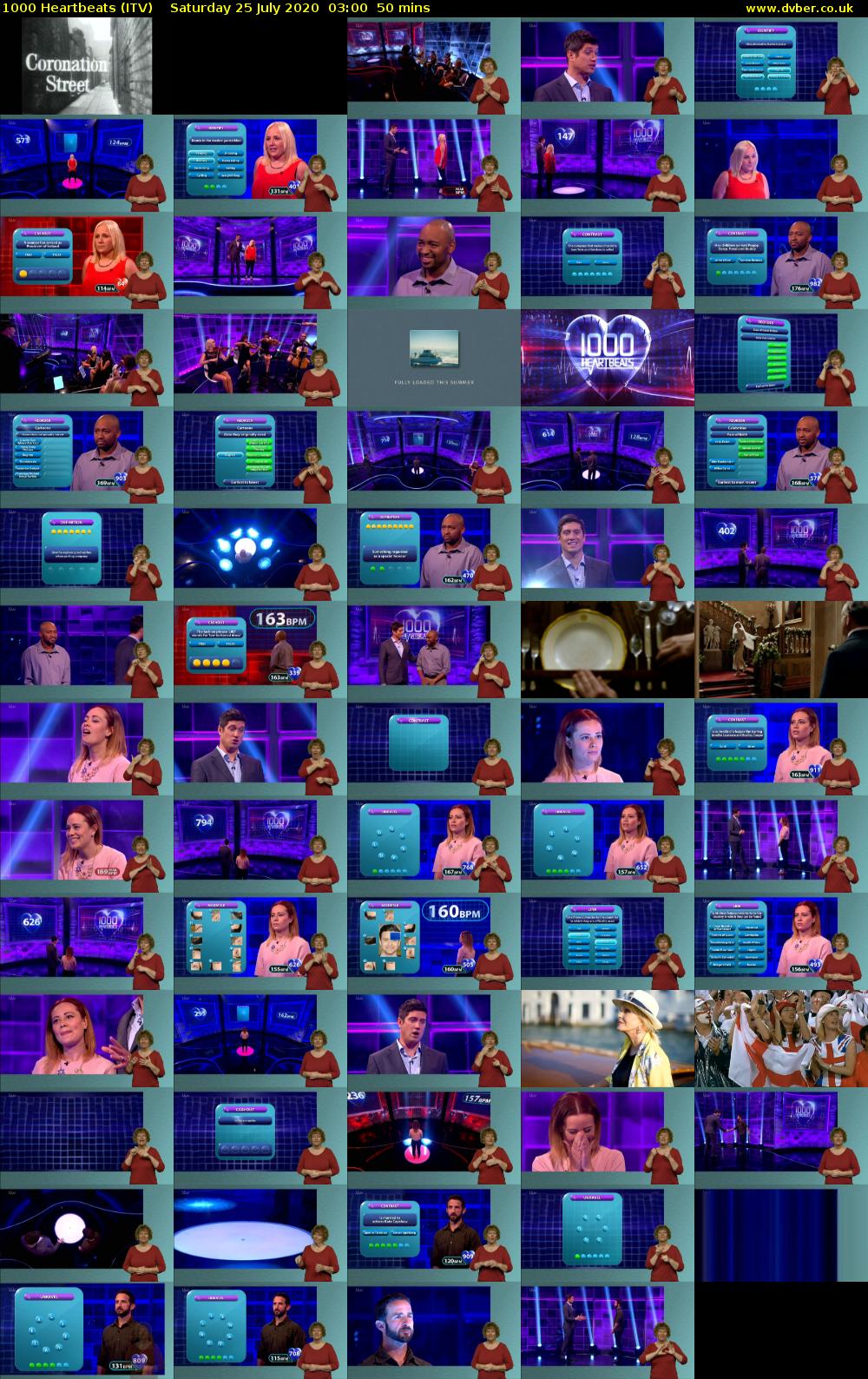 1000 Heartbeats (ITV) Saturday 25 July 2020 03:00 - 03:50