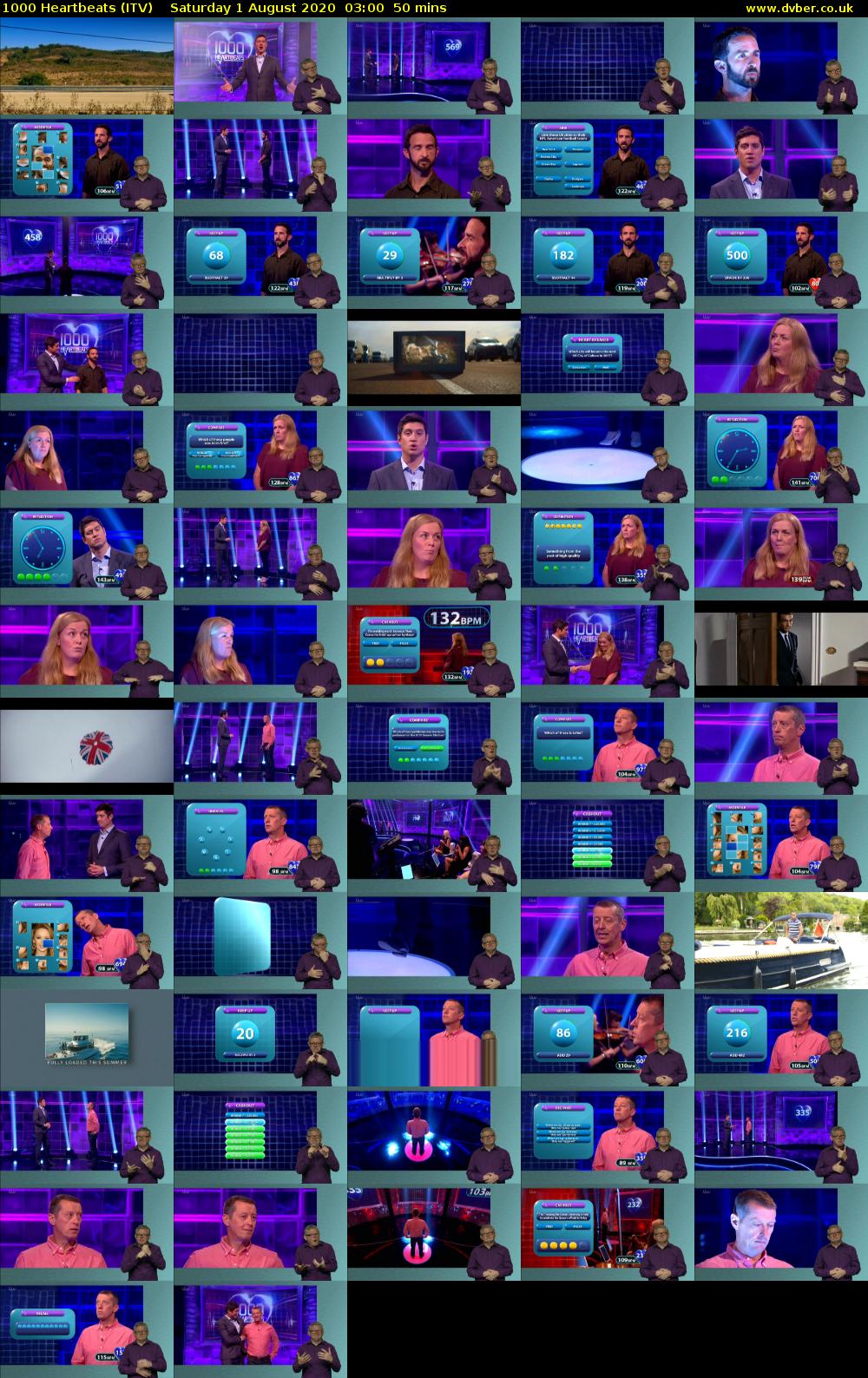 1000 Heartbeats (ITV) Saturday 1 August 2020 03:00 - 03:50