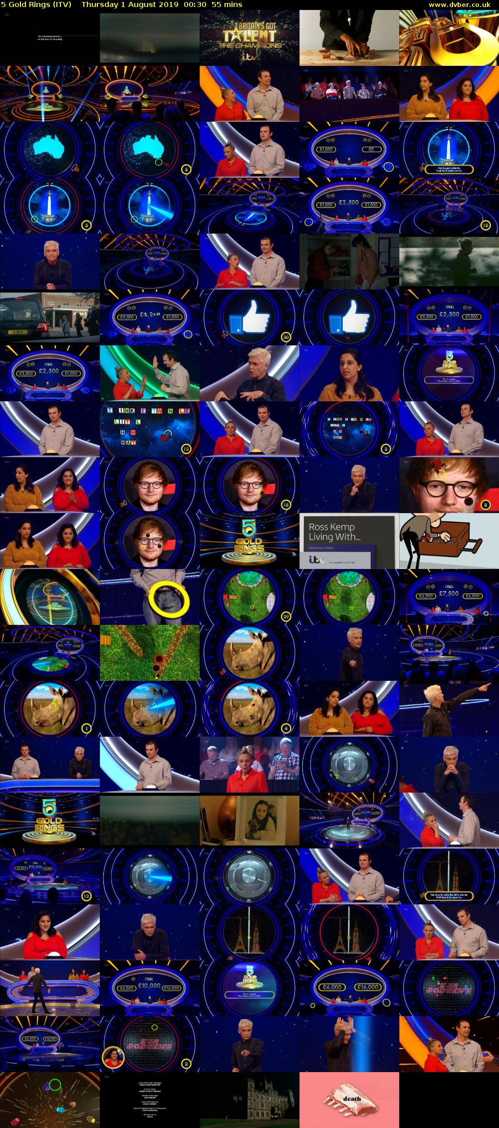 5 Gold Rings (ITV) Thursday 1 August 2019 00:30 - 01:25