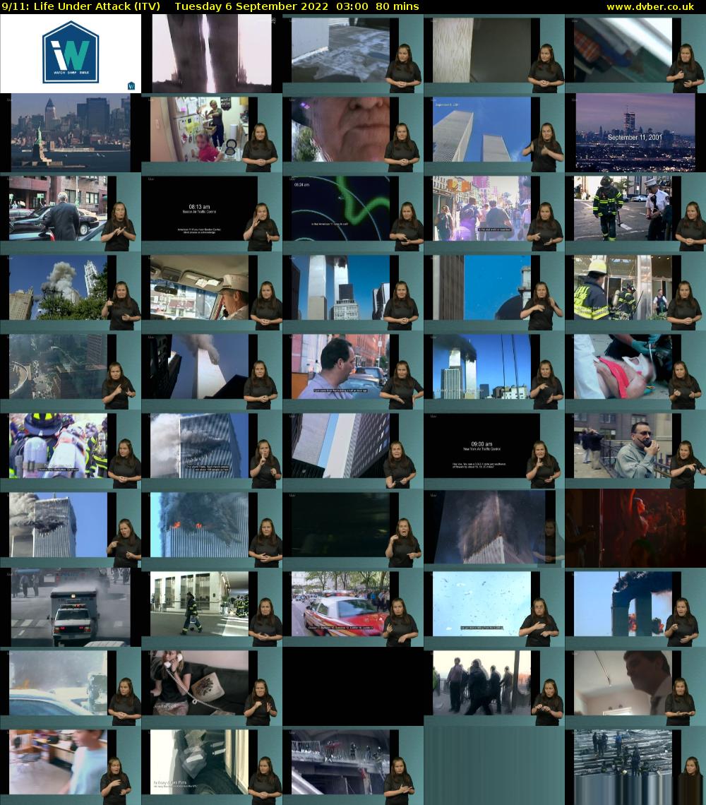 9/11: Life Under Attack (ITV) Tuesday 6 September 2022 03:00 - 04:20