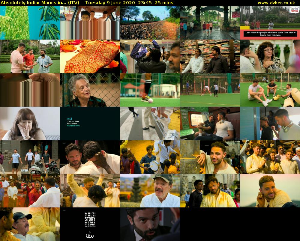Absolutely India: Mancs in... (ITV) Tuesday 9 June 2020 23:45 - 00:10