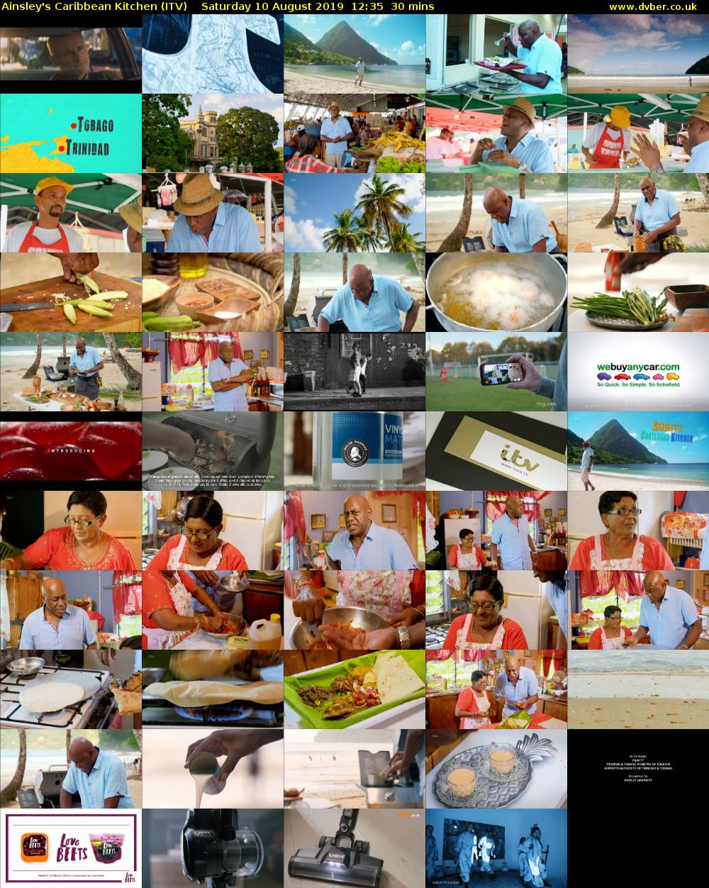 Ainsley's Caribbean Kitchen (ITV) Saturday 10 August 2019 12:35 - 13:05