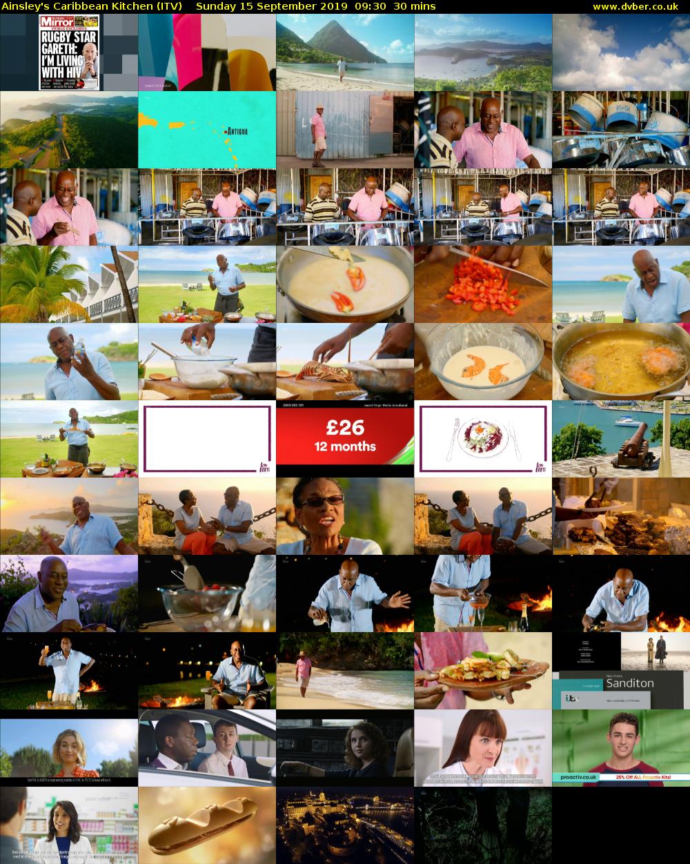 Ainsley's Caribbean Kitchen (ITV) Sunday 15 September 2019 09:30 - 10:00