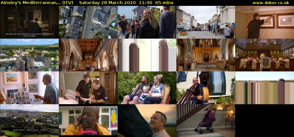 Ainsley's Mediterranean... (ITV) Saturday 28 March 2020 11:40 - 12:45